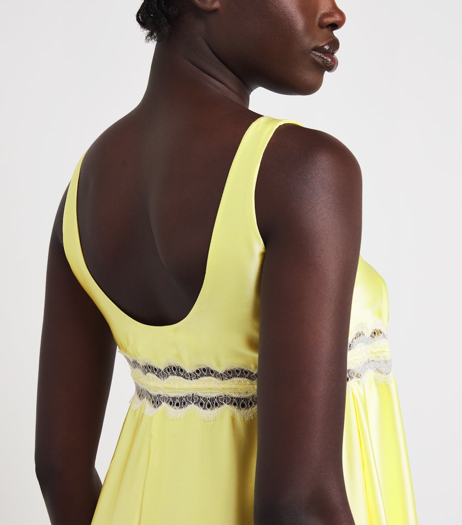 Silk Lace-Trim Carmen Nightdress BUTTERMILK/WHIT Image 4