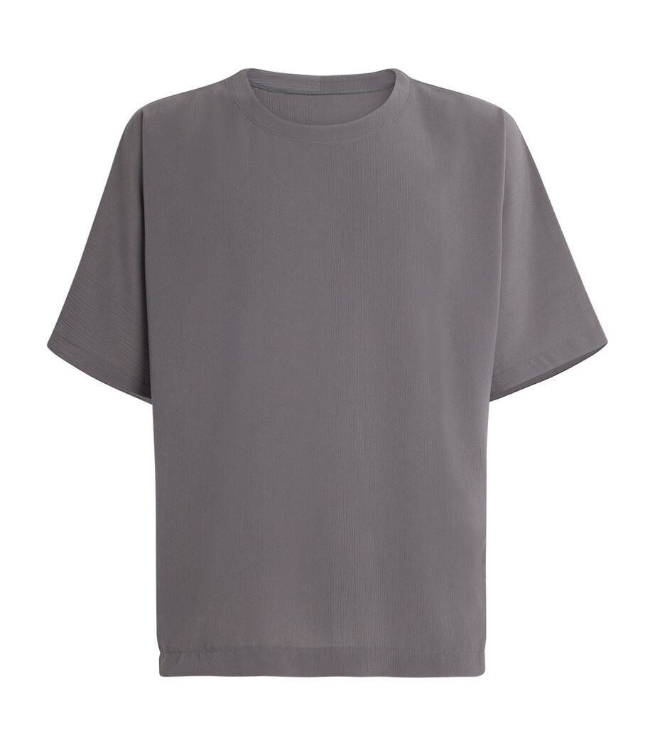 IM MEN Mens Crinkled Oversized T-Shirt Charcoal Gray Image 1