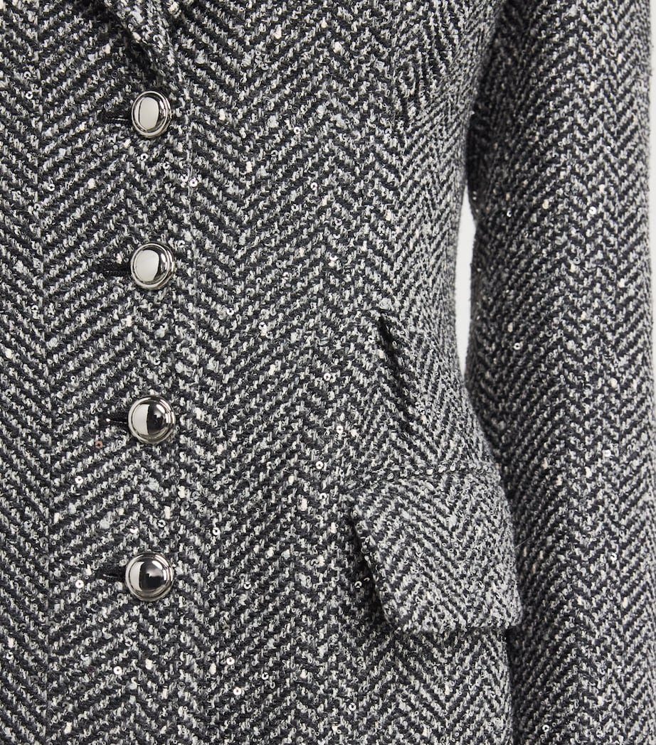 Tweed Sequinned Coat 1665 GREY MELANGE Image 6