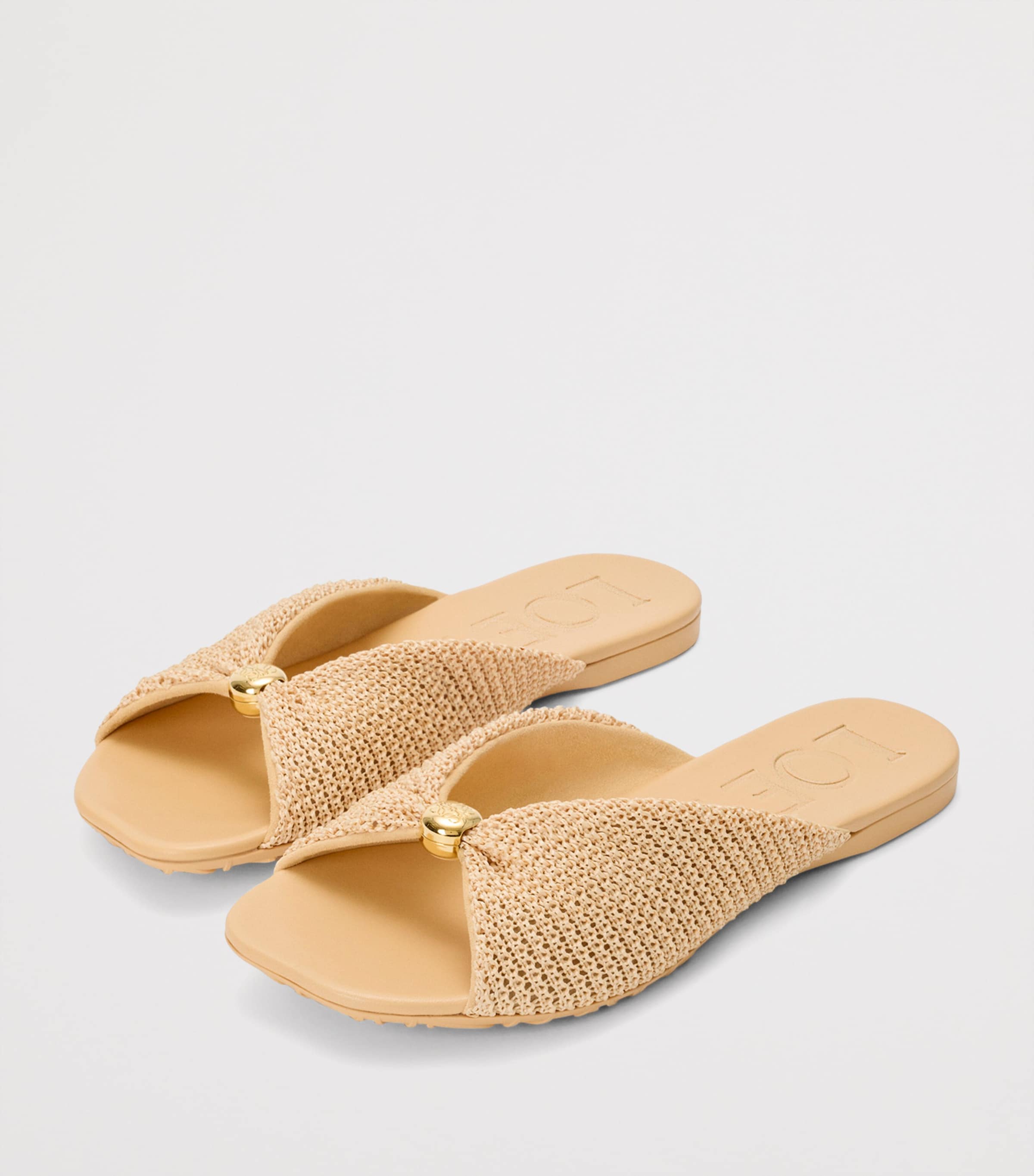 LOEWE x Paula's Ibiza Woven Pebble Slides Natural Image 2