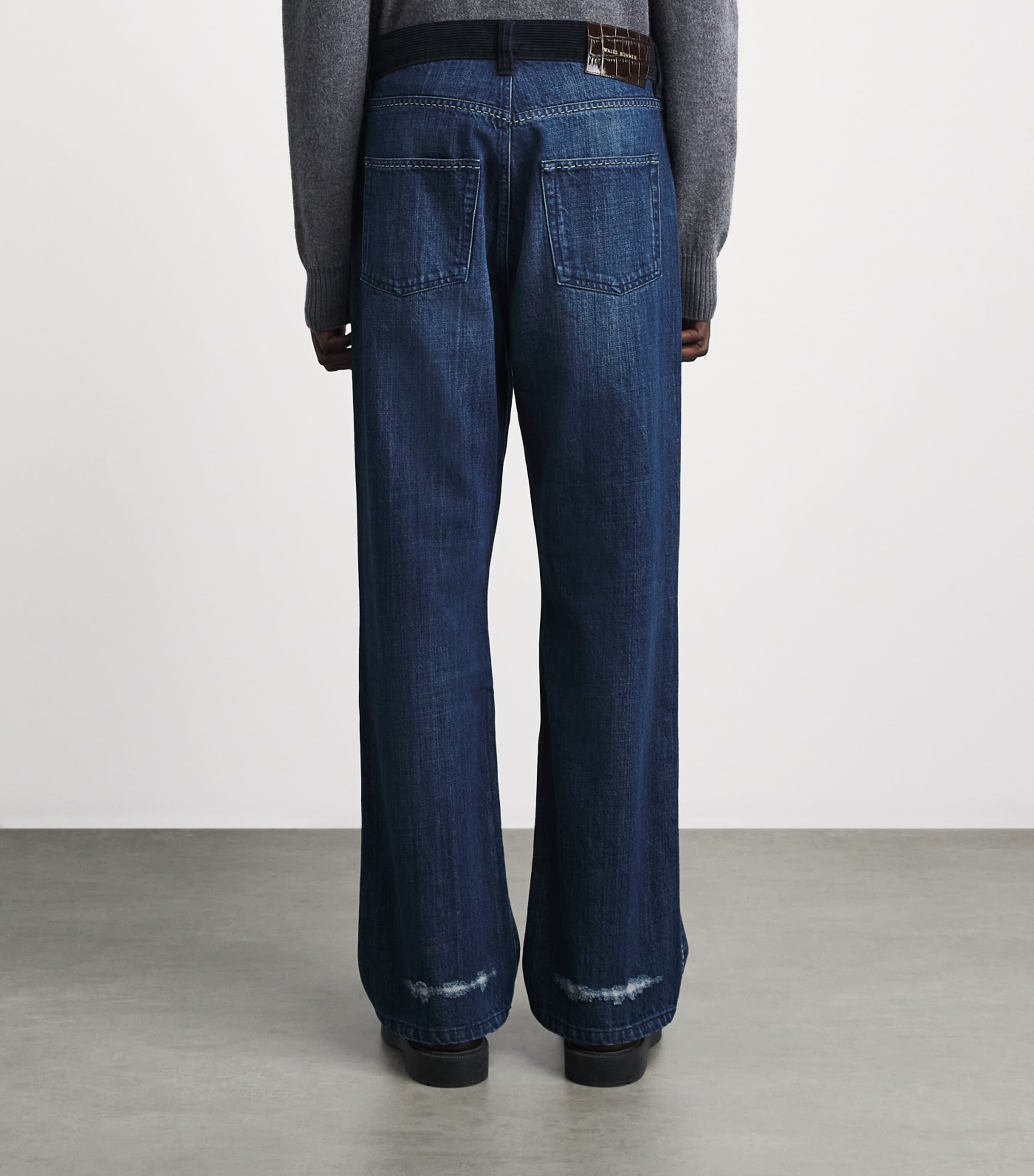 Wales Bonner Mens Studio Straight Jeans Indigo Vintage Wash Image 5