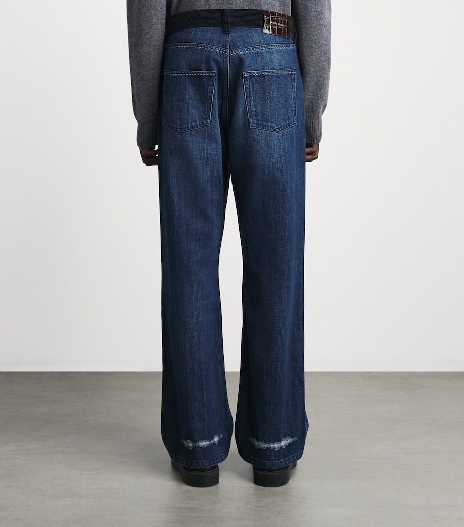Wales Bonner Mens Studio Straight Jeans Indigo Vintage Wash Image 5