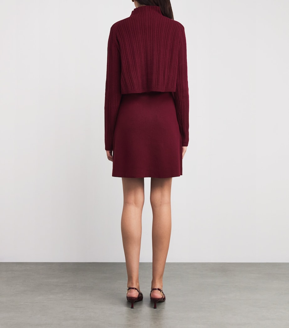 Cable-Knit Sweater Mini Dress BURGUNDY Image 3