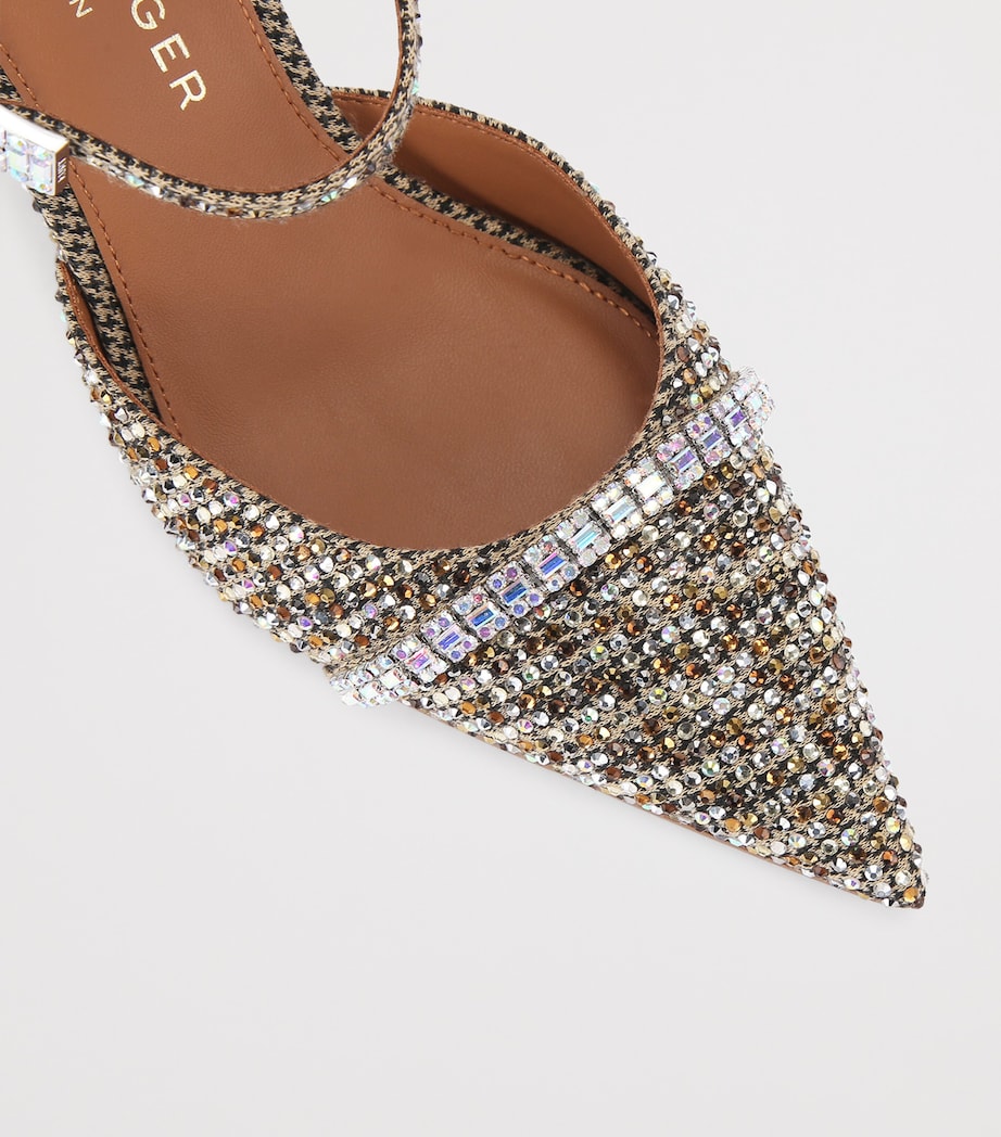 Embellished Strass Point Mules 90 BEIGE COMB Image 3