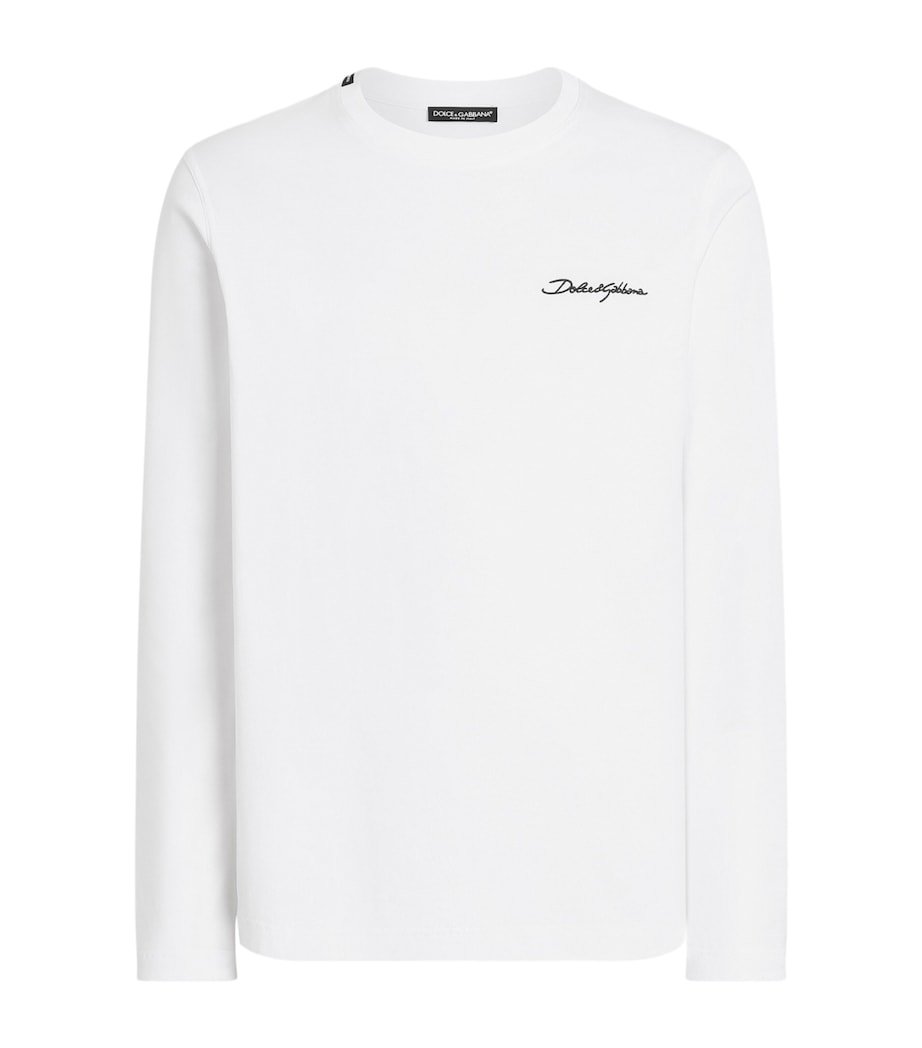 Cotton Long-Sleeve T-Shirt W0800-OPTICAL WHITE Image 1