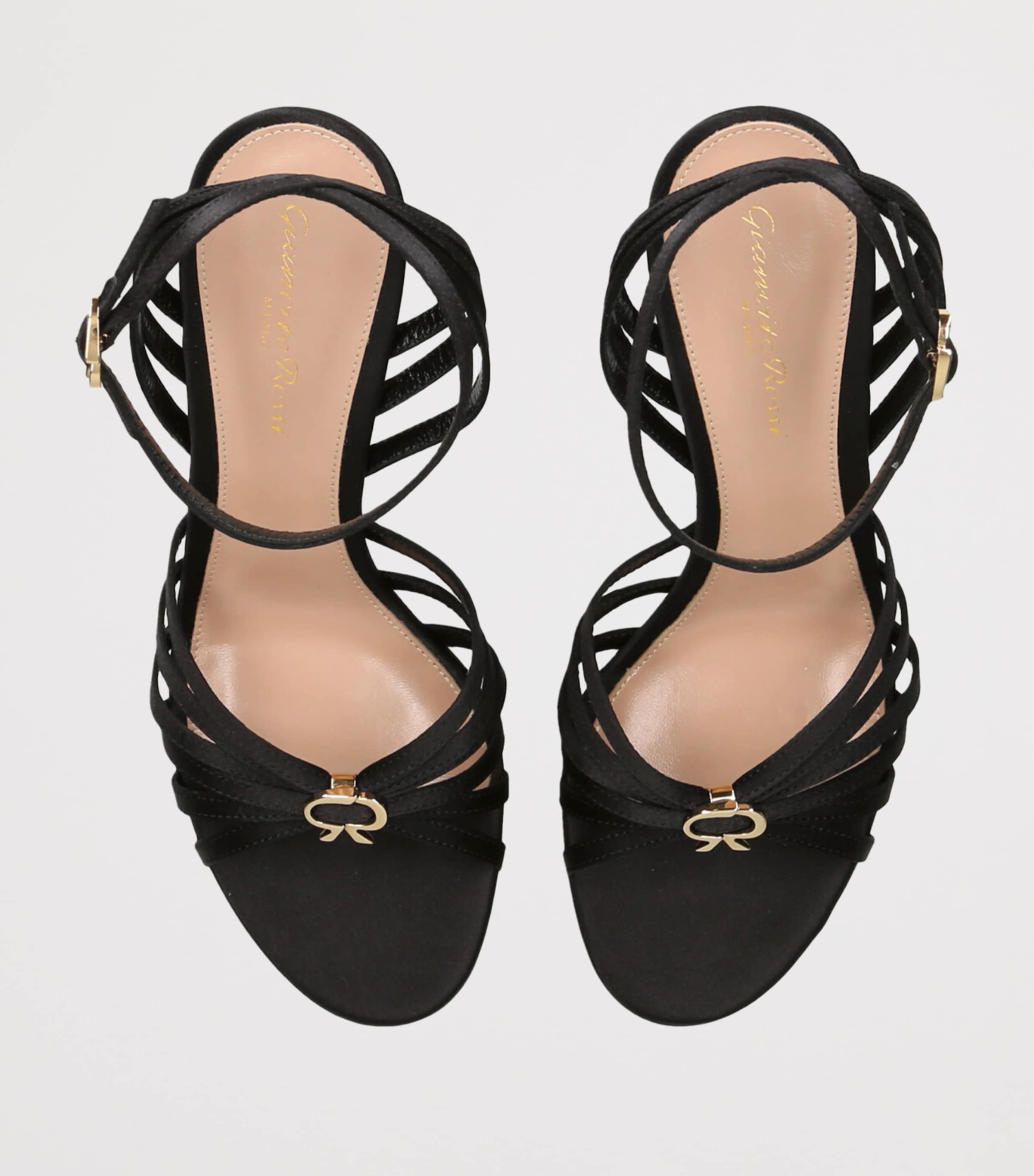 Satin Rita Platform Sandals 70 BLACK Image 4