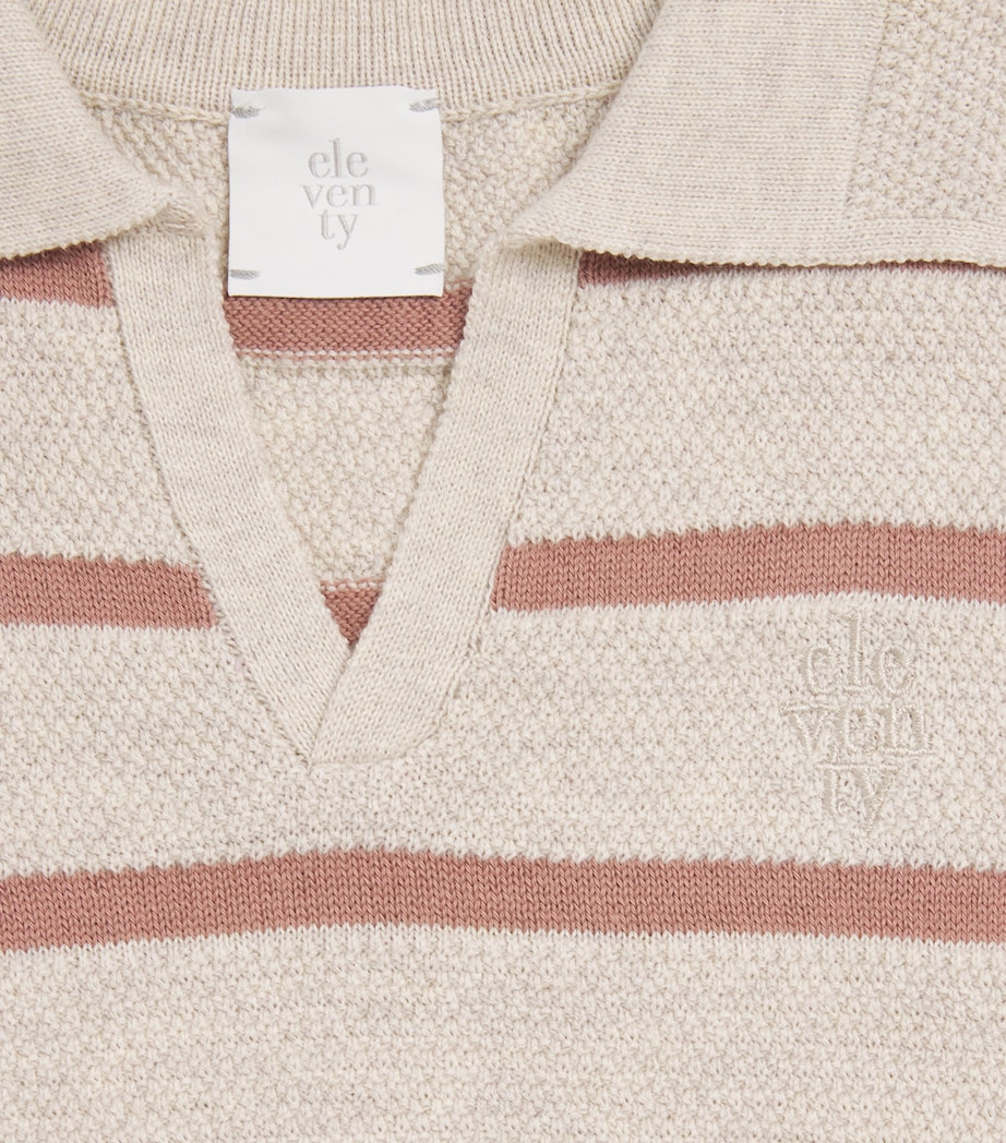 Cotton Stripe Polo Shirt (2-16 Years) 870BD Image 3