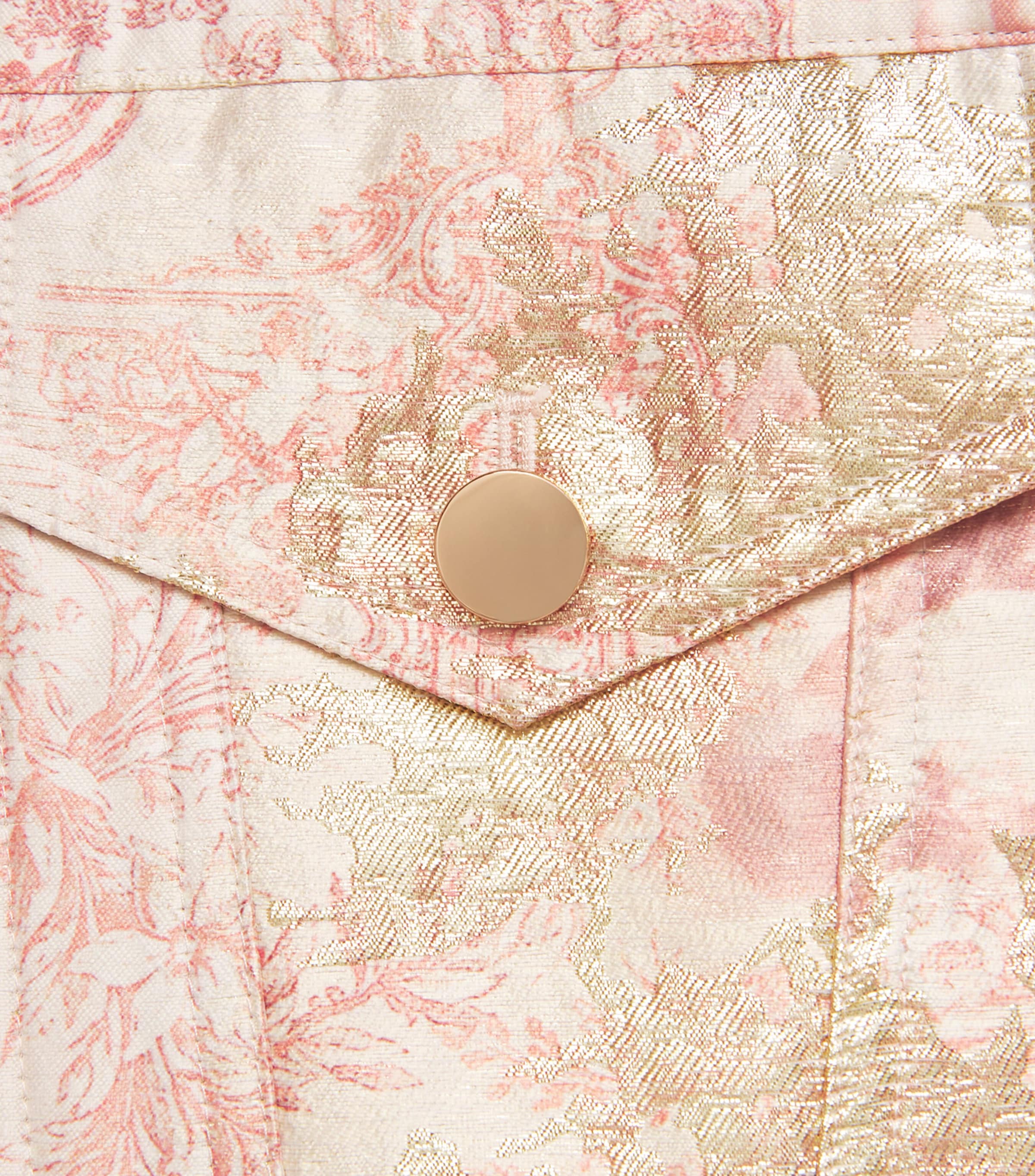 Alice+Olivia Pink Jacquard Lana Cropped Jacket | Harrods US