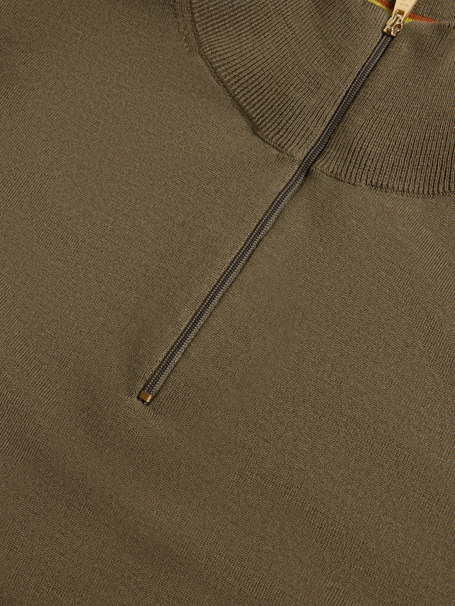 Merino Wool Quarter-Zip Sweater 63_KHAKI Image 2