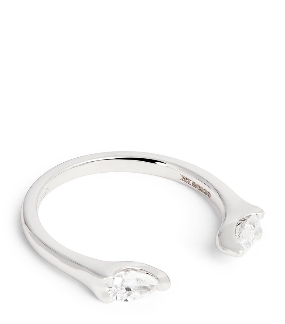 White Gold and Diamond Orbit Ring WHITE GOLD Image 1
