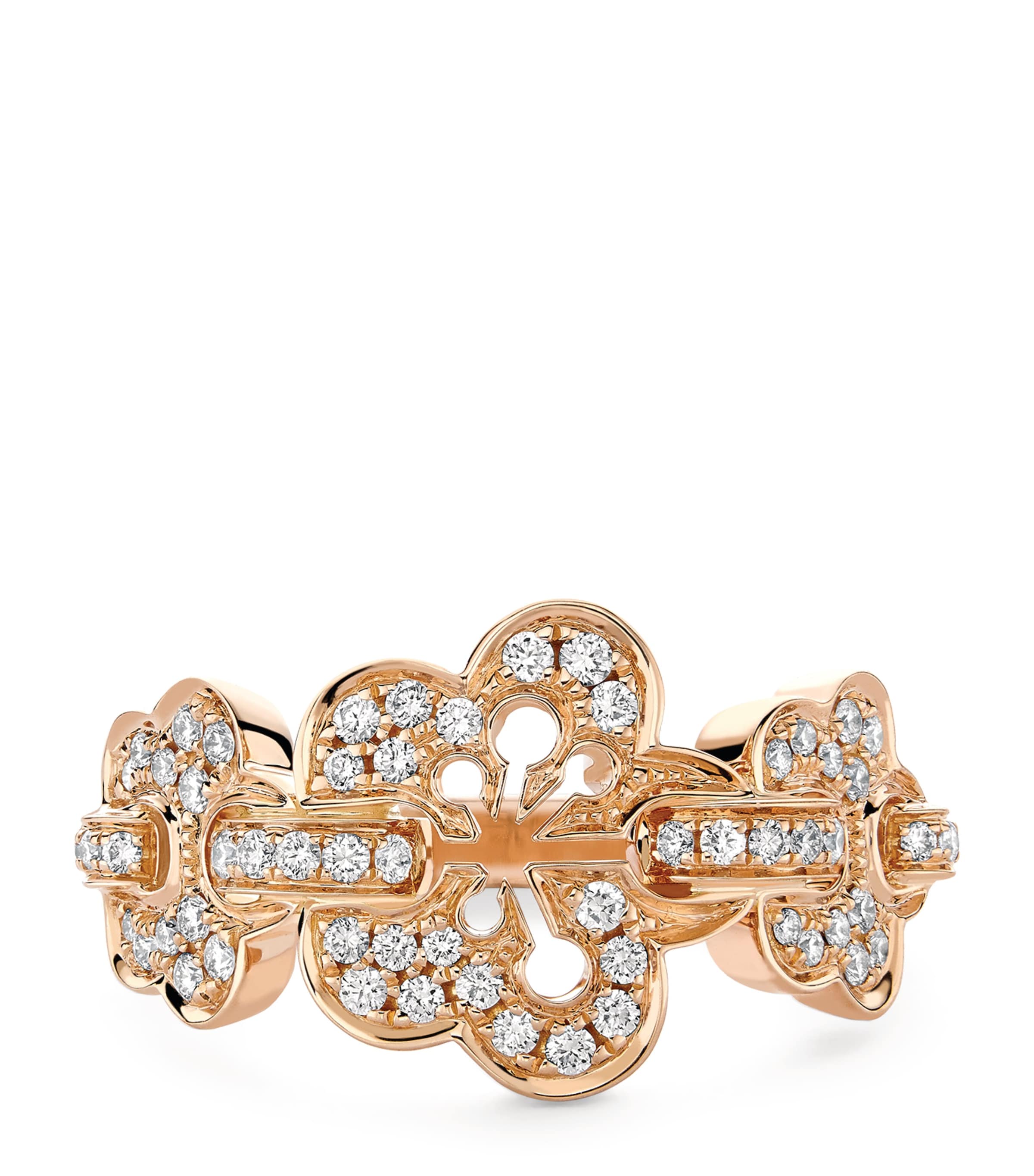 Rose Gold and Diamond Blossom Triple-Motif Ring ROSE GOLD Image 2