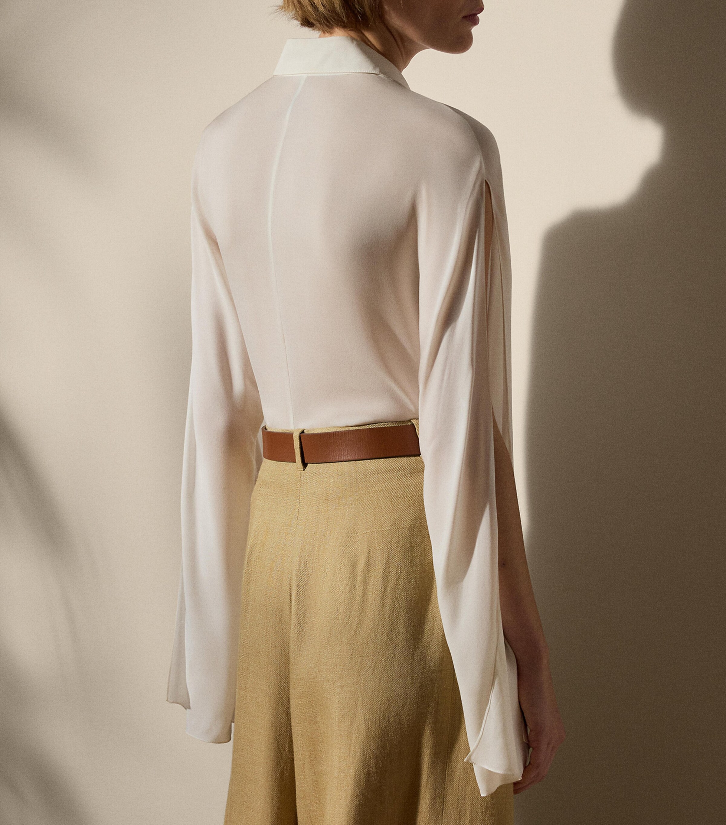 Silk Split-Sleeve Blouse ECRU Image 4