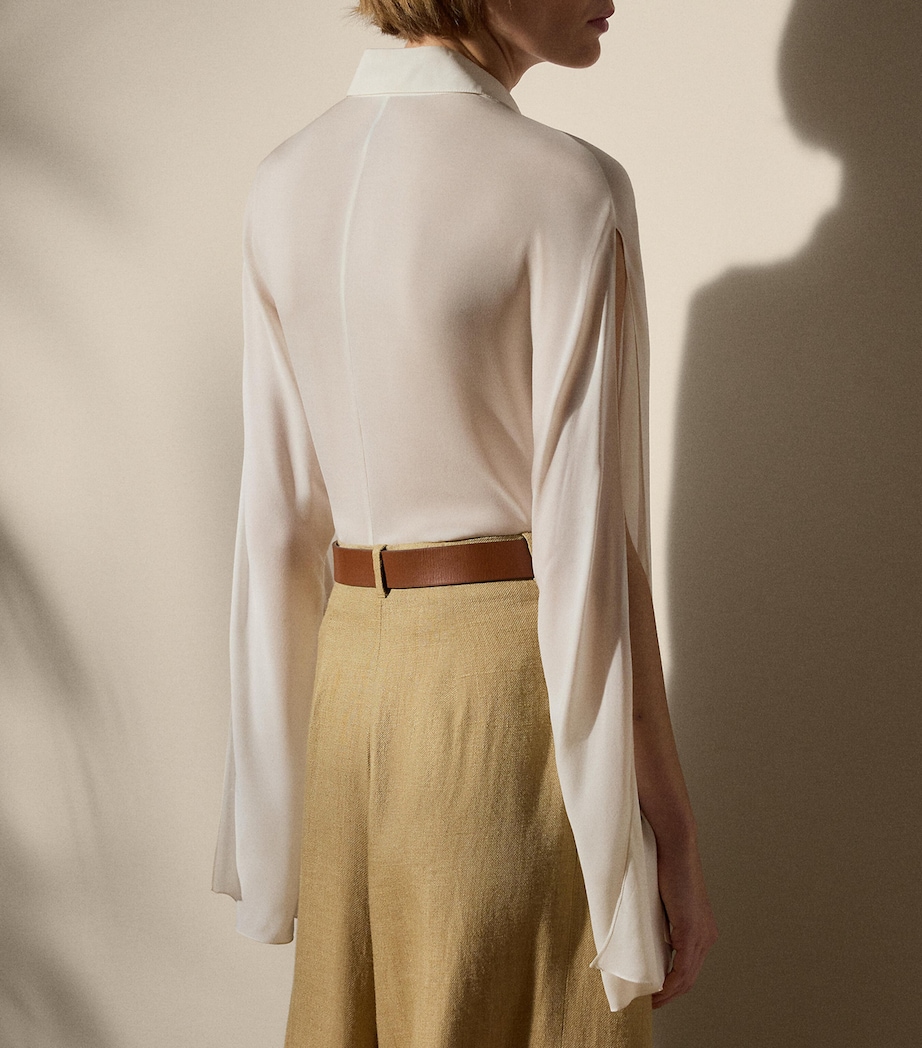 Silk Split-Sleeve Blouse ECRU Image 4