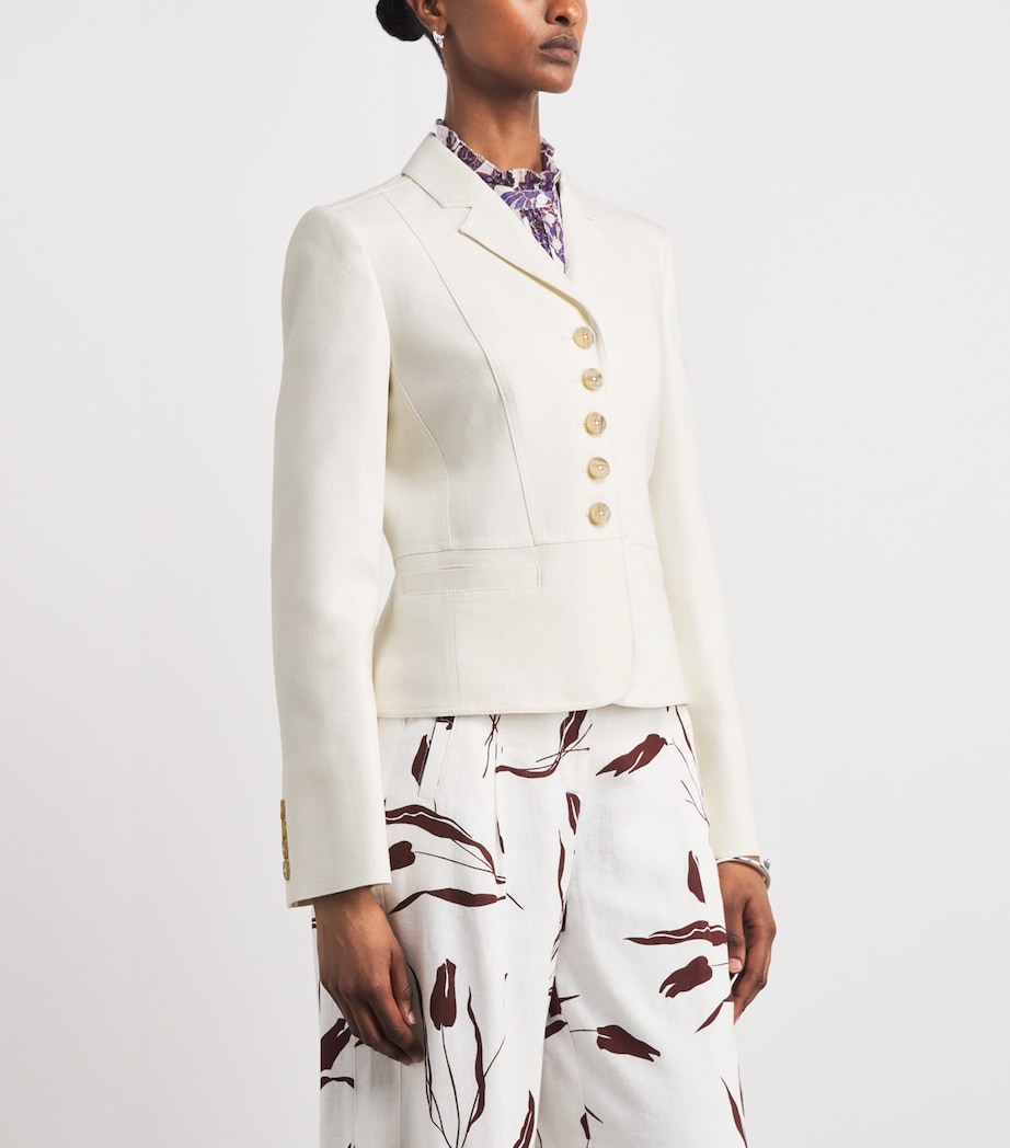 ME+EM Womens Fitted Cropped Jacket Ivory Image 4