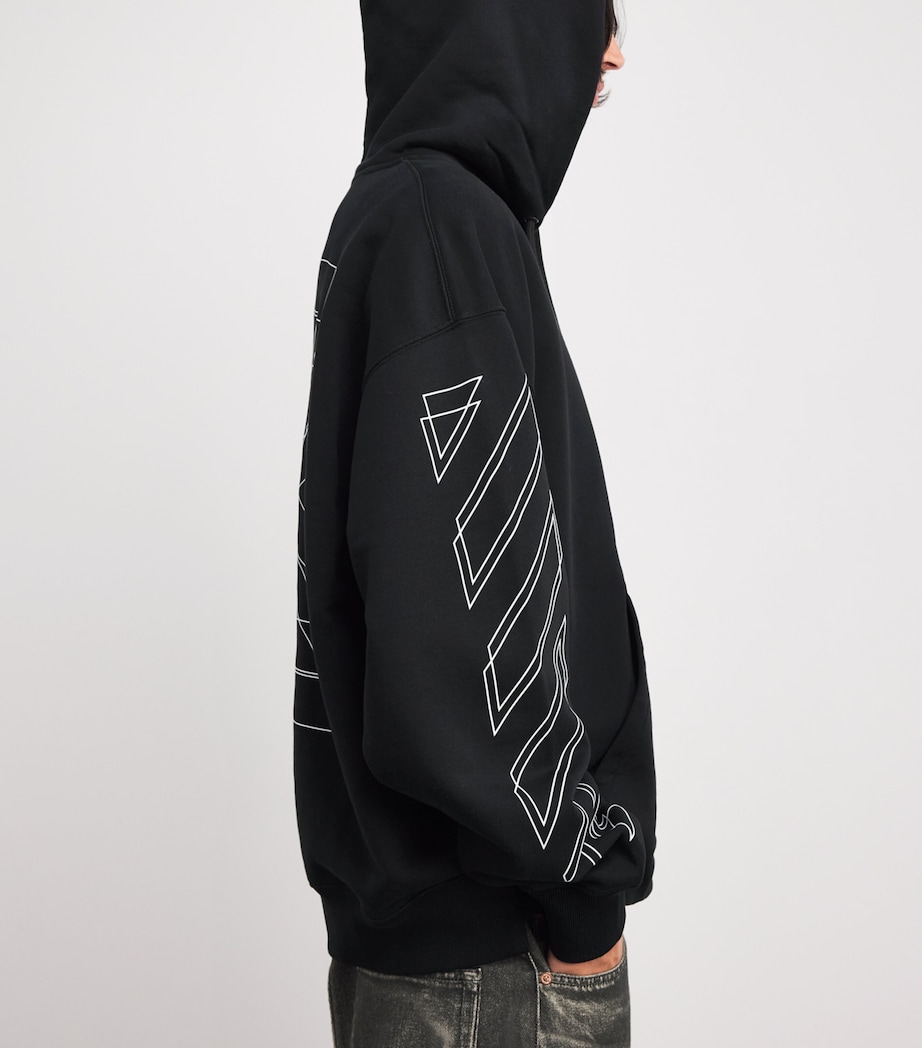 Embroidered Double Arrow Hoodie BLACK Image 6
