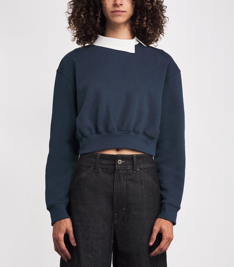 Asymmetric Rugby Sweatshirt NAVY Image 3