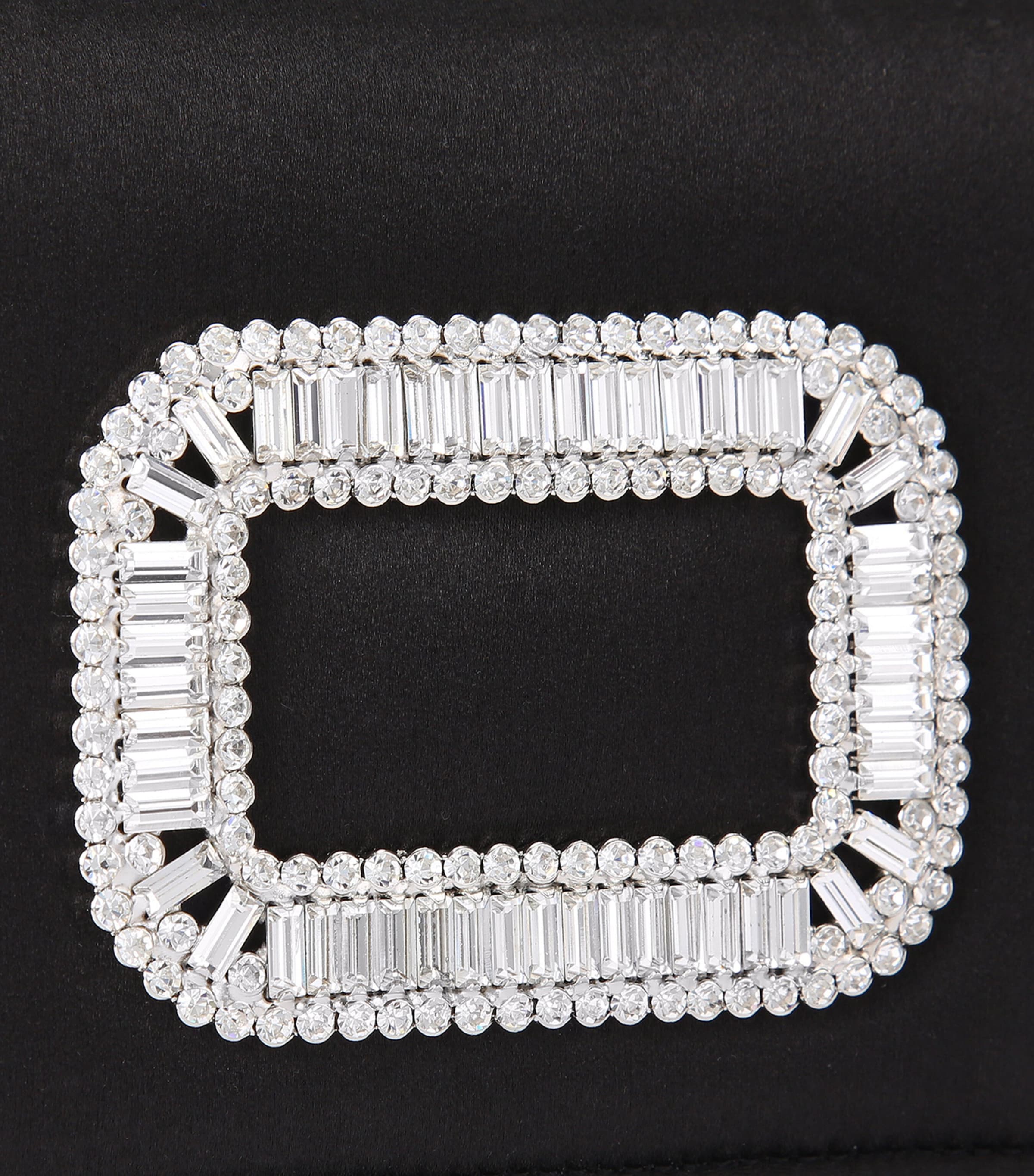 Roger Vivier Micro Satin Pilgrim Top-Handle Bag Black Image 3