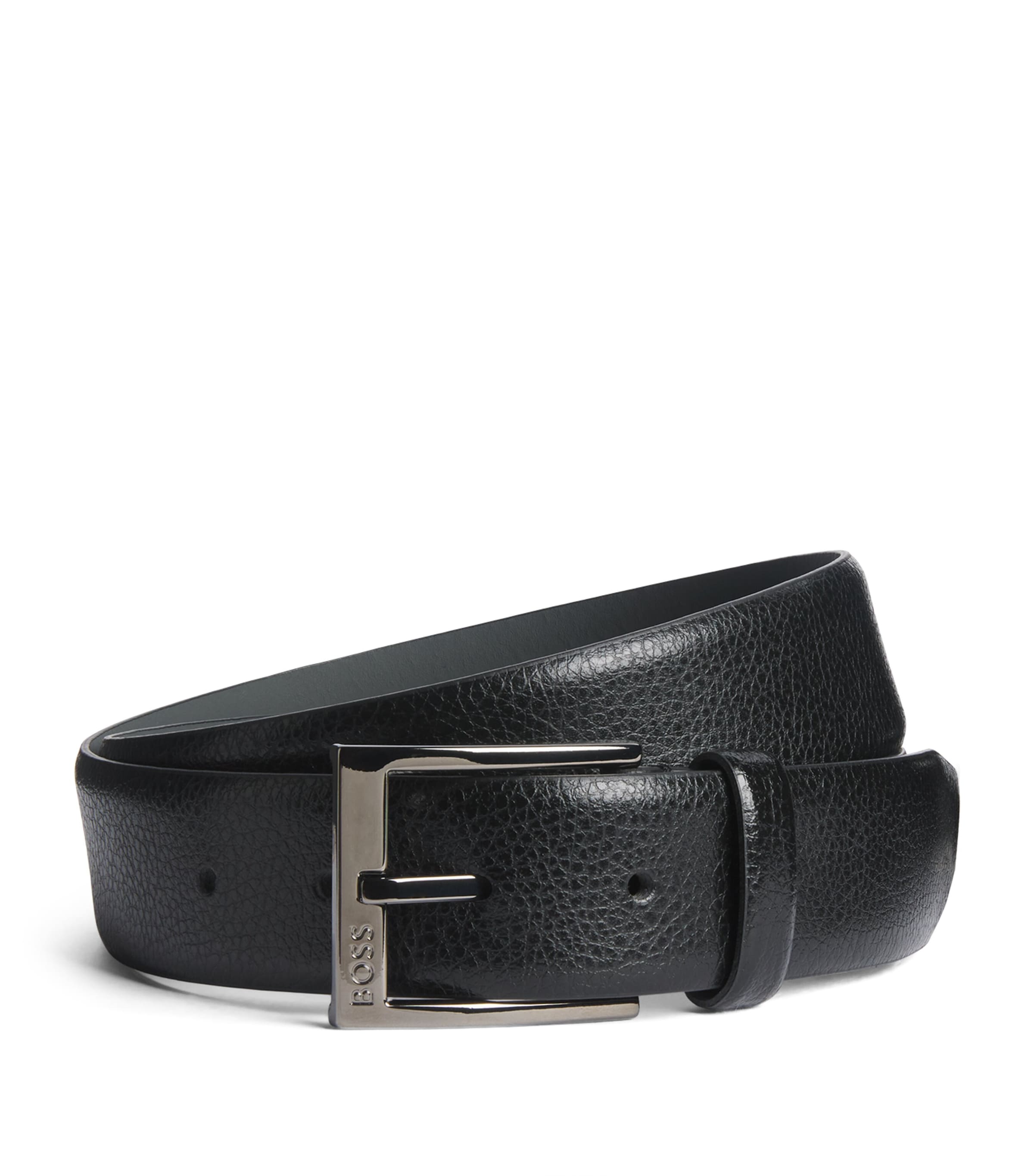 BOSS Leather Buckle Belt Black Image 1