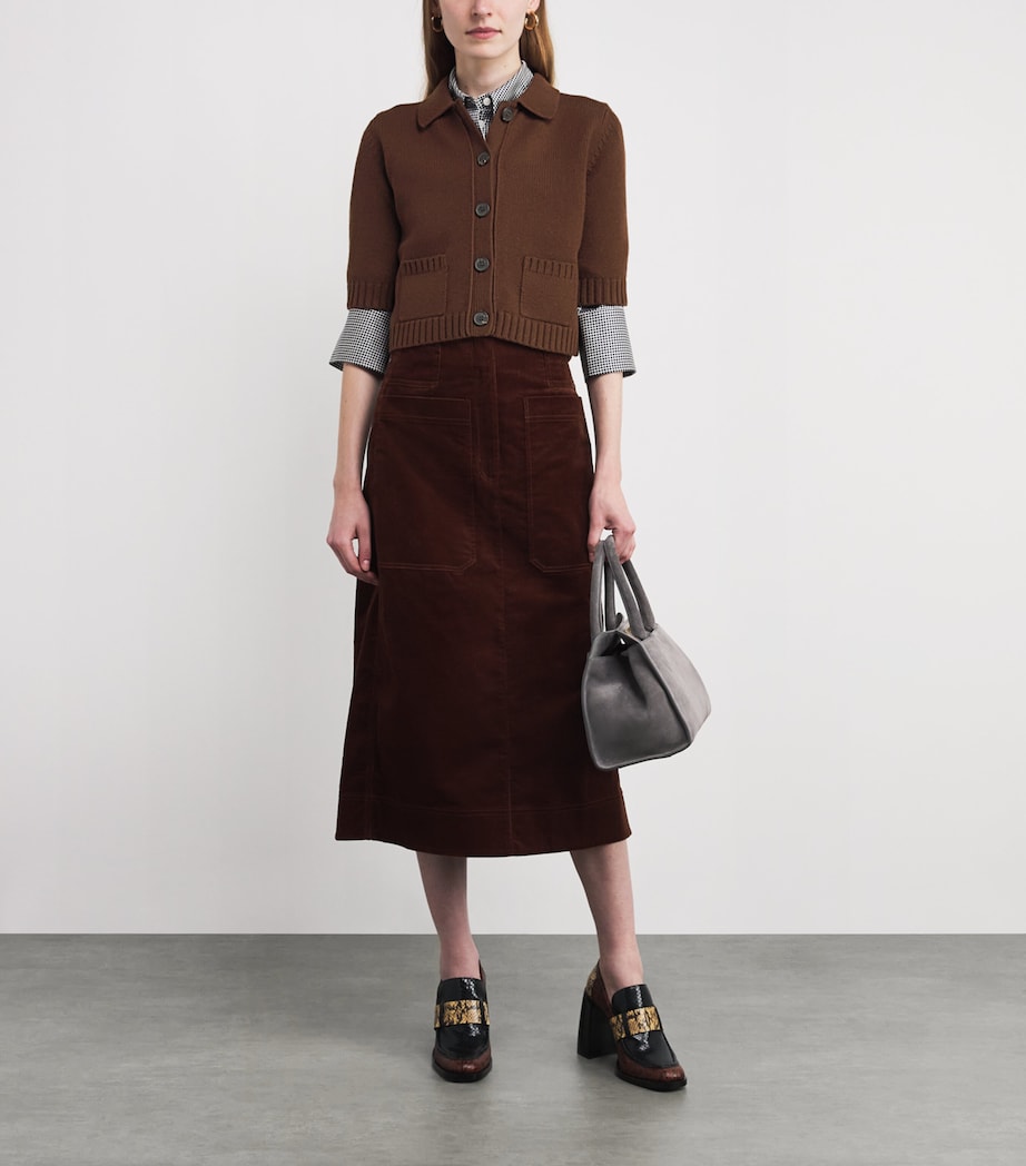 Wool-Cashmere Cropped Jacket CHESTNUT BROWN Image 2