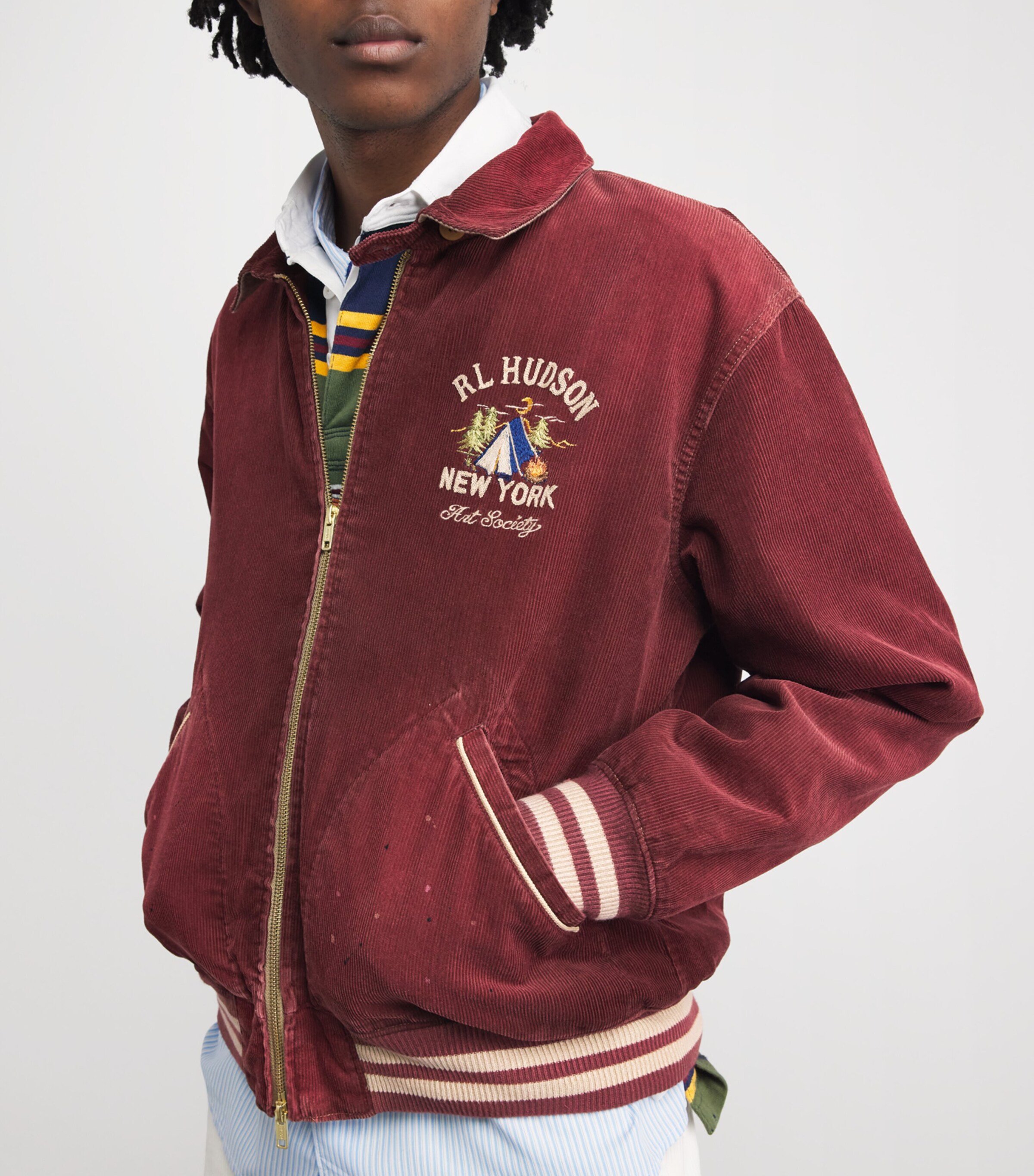 Polo Ralph Lauren Red Corduroy Embroidered Track Jacket | Harrods US