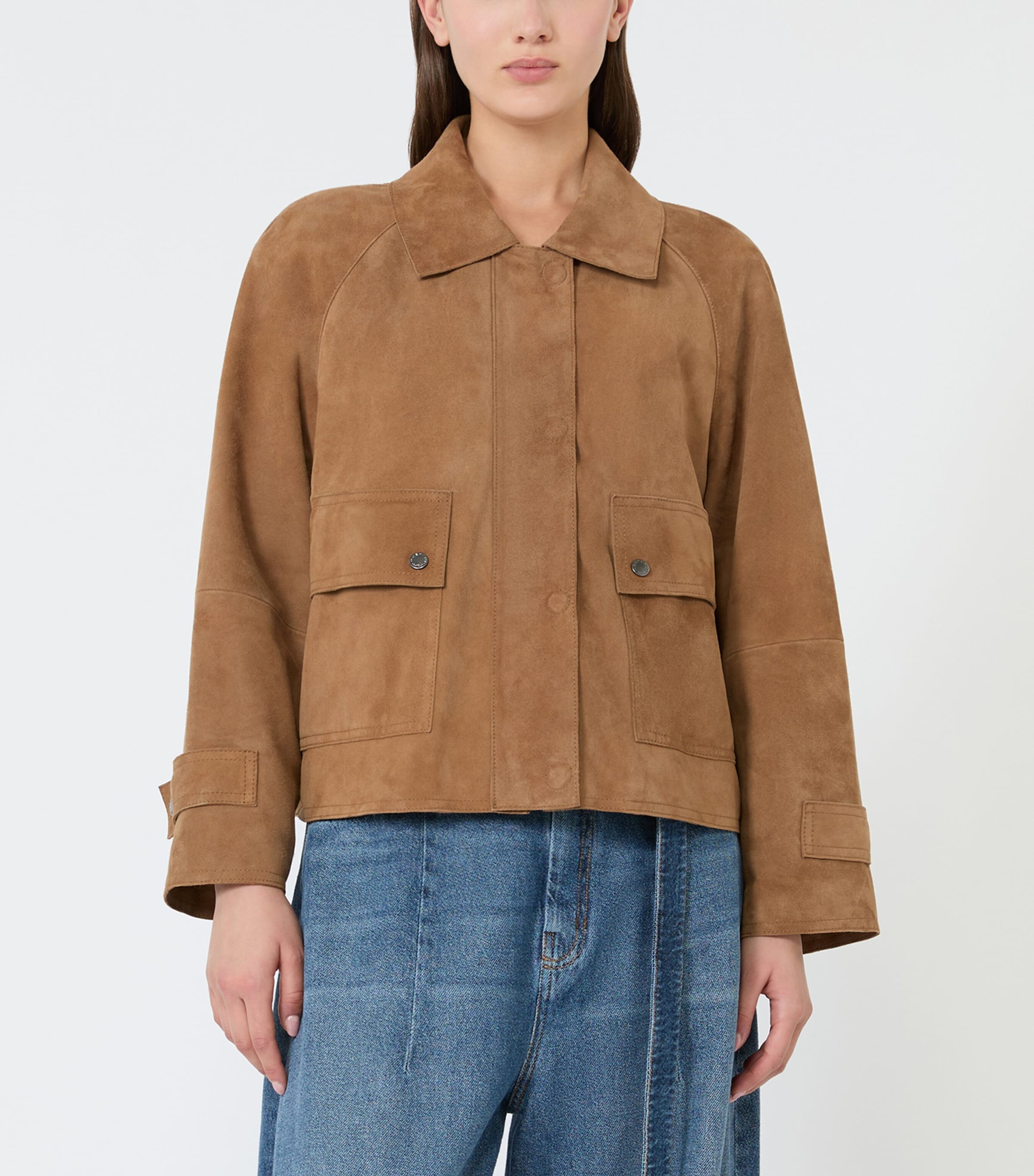 Weekend Max Mara Womens Suede Jacket Hazelnut Brown Image 2
