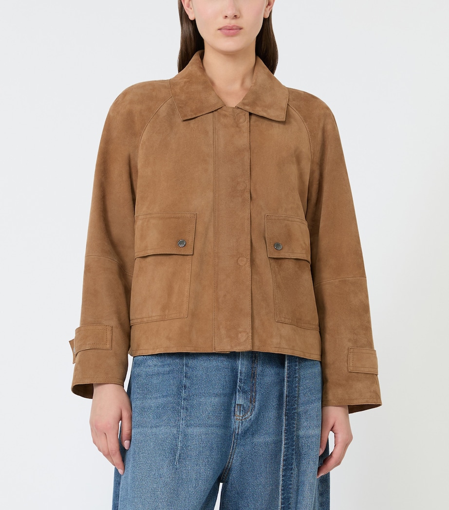 Weekend Max Mara Womens Suede Jacket Hazelnut Brown Image 2