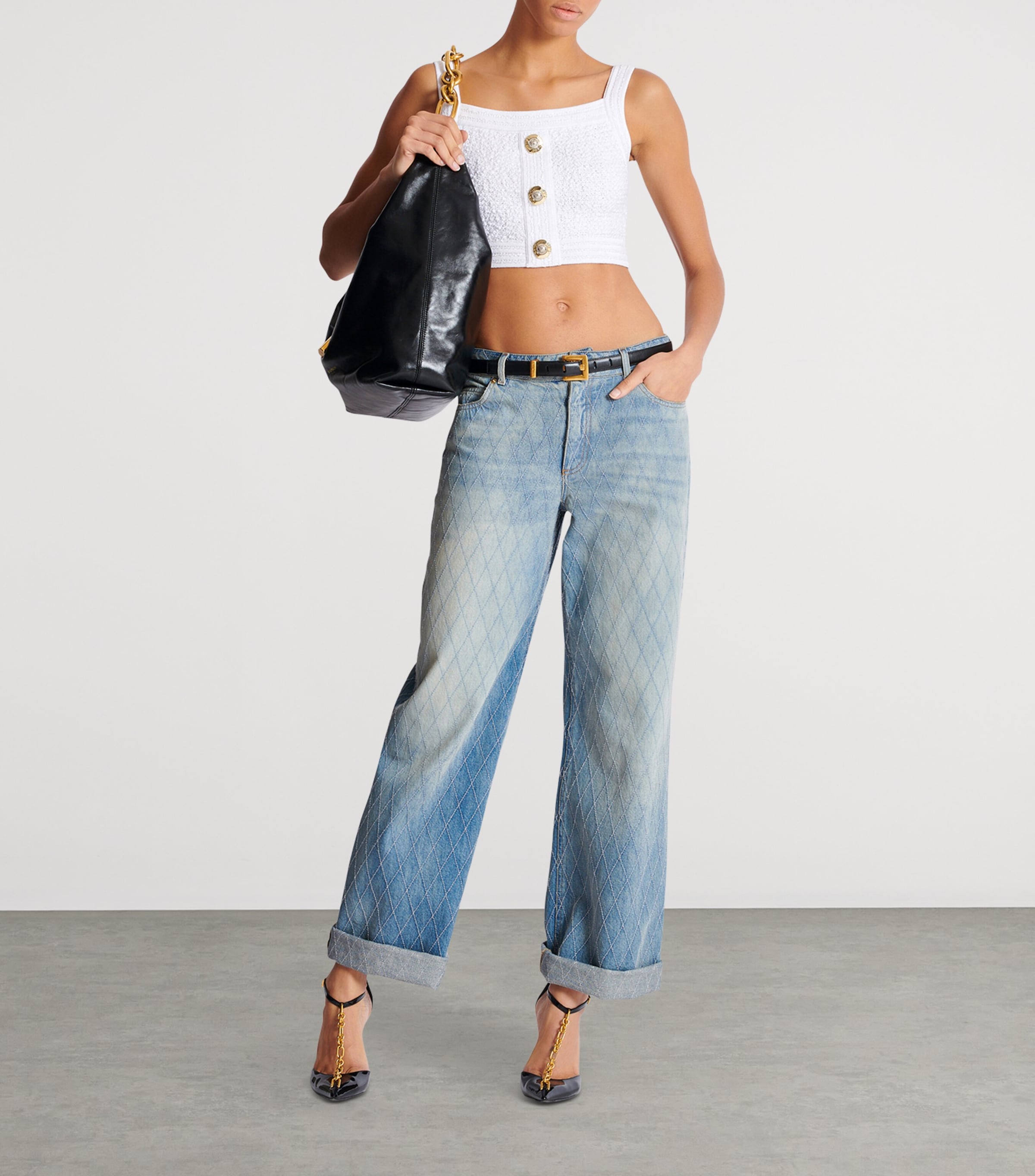 Tweed Crop Top 0FA BLANC Image 4