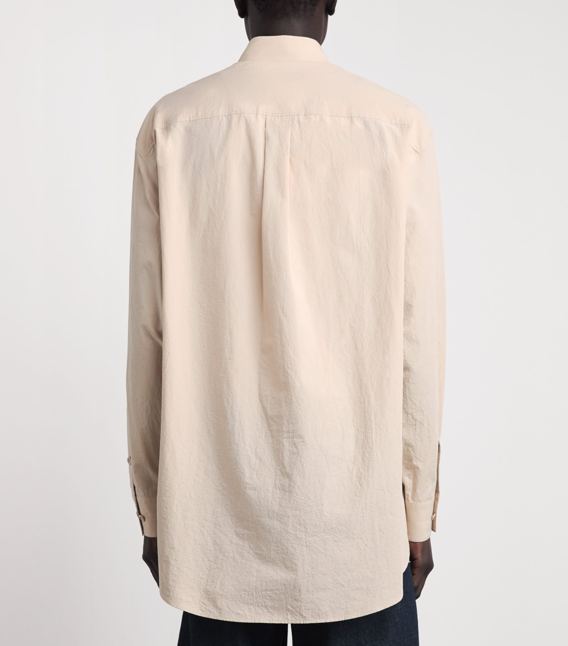Lemaire Mens Cotton Double-Pocket Shirt Greige/ Image 5