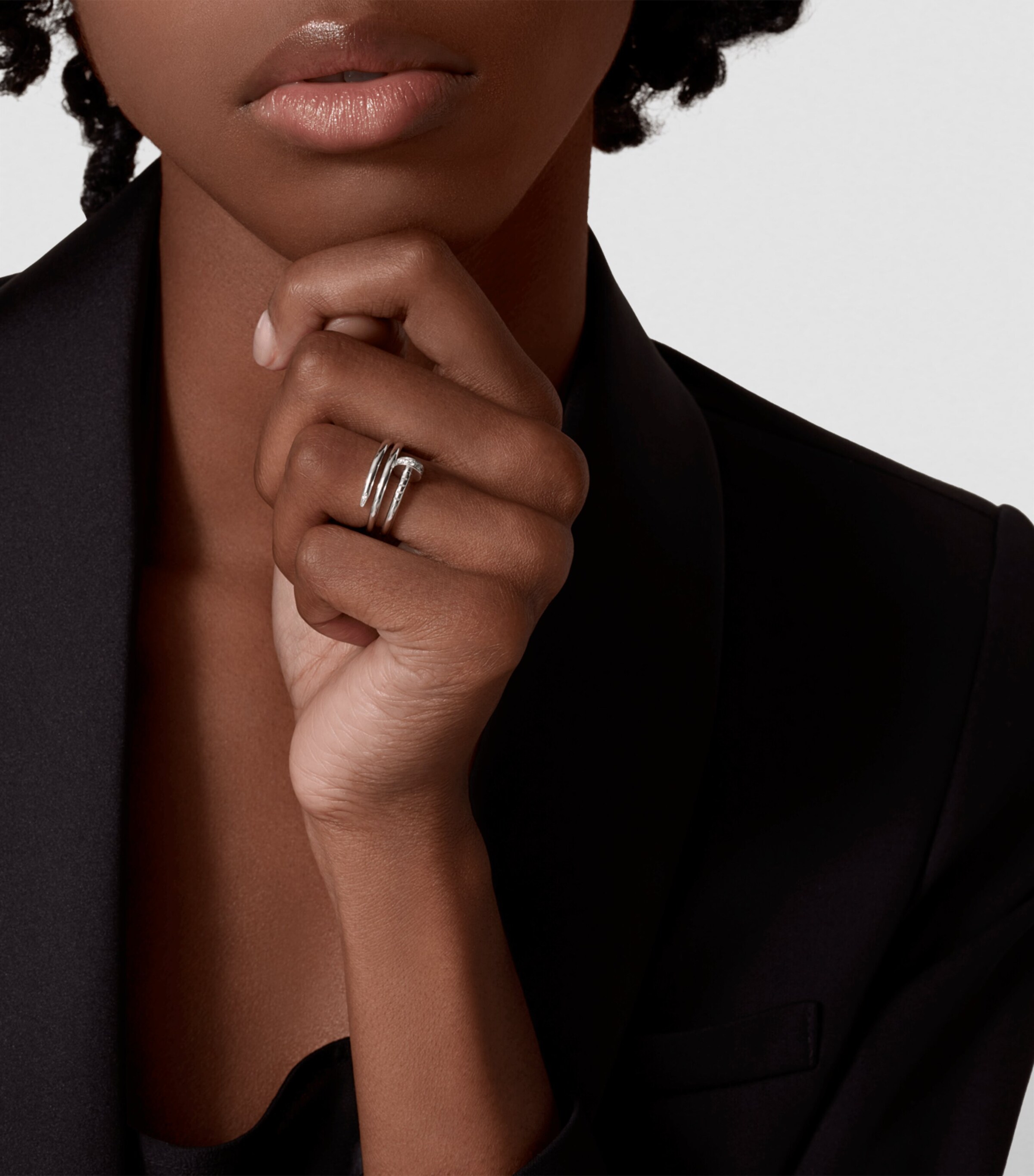 White Gold and Diamond Double Juste Un Clou Ring NO COLOUR Image 4