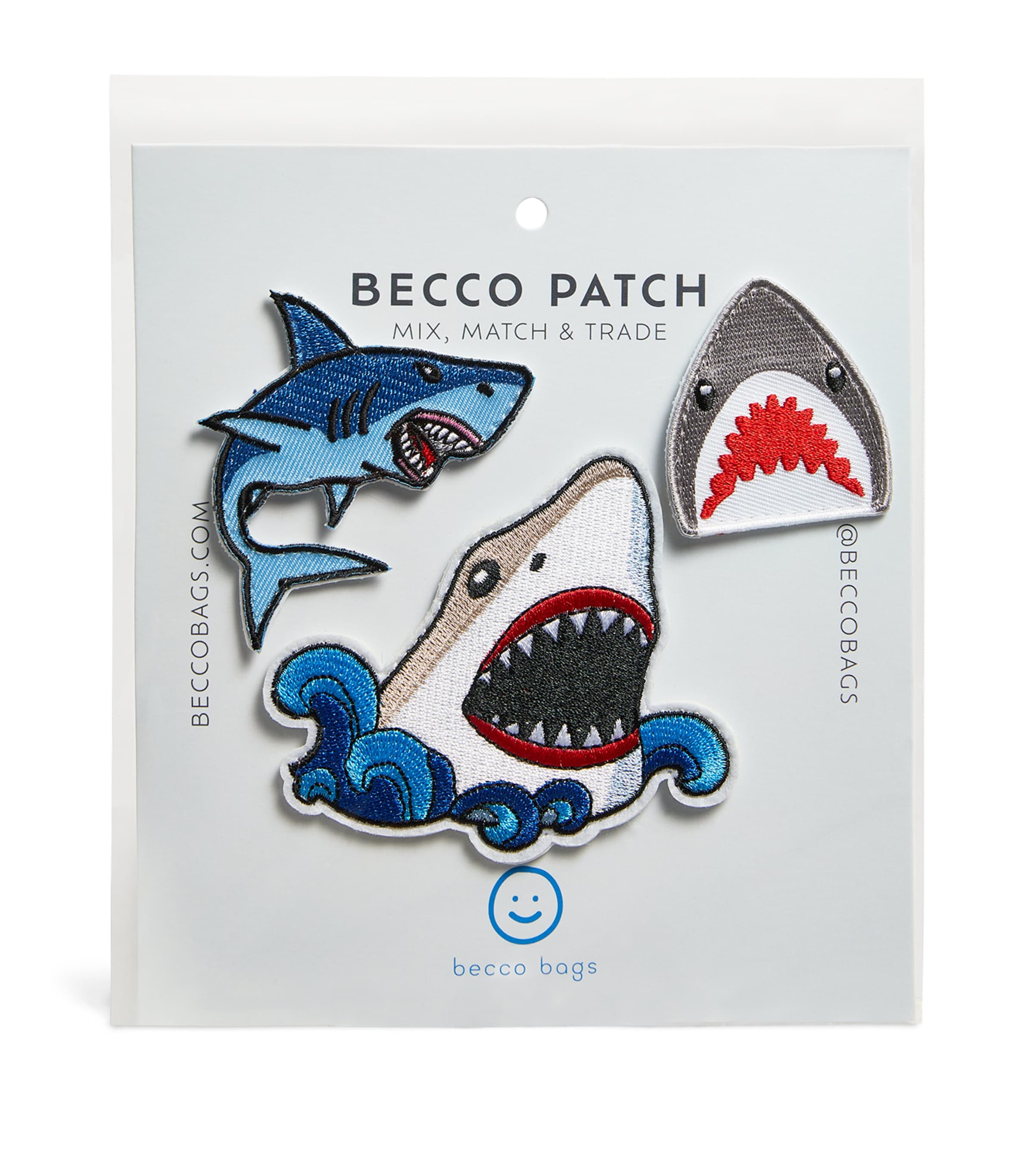 Becco Bags Kids' Shark Attack 4-piece Patch Set