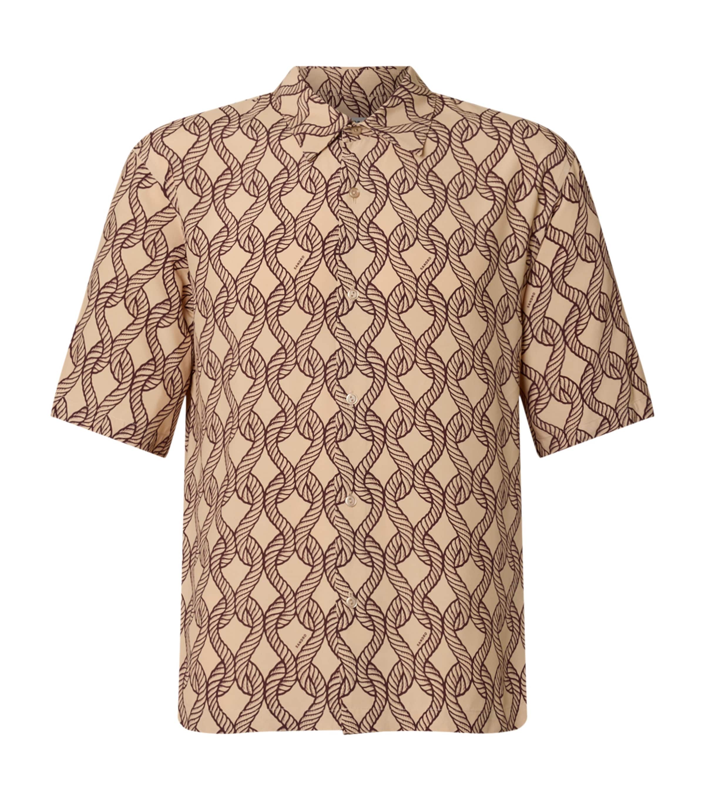 Sandro Loose-fit Rope Print Shirt In Brown