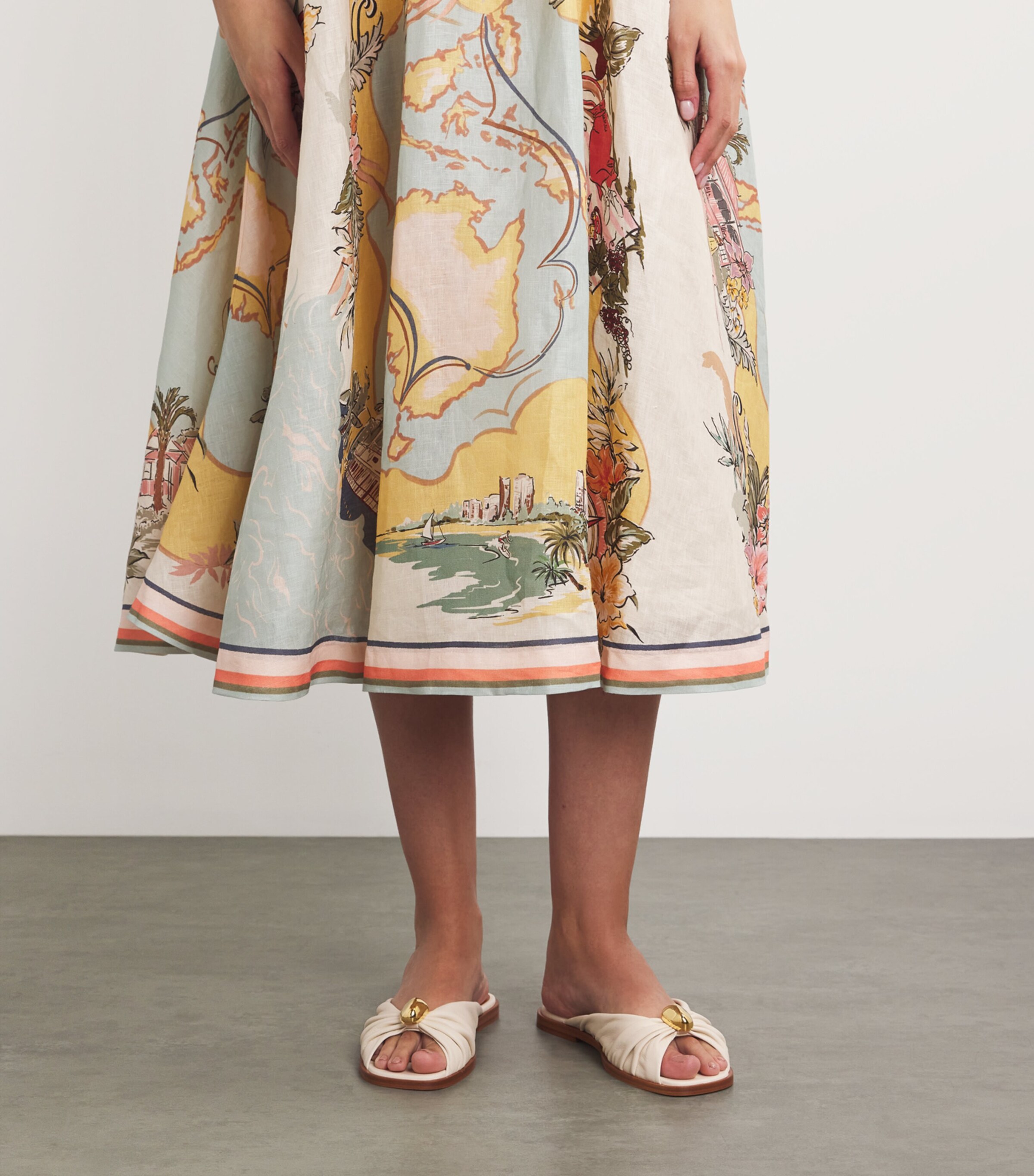 Zimmermann Leather Gleam Slides Vanilla Image 2