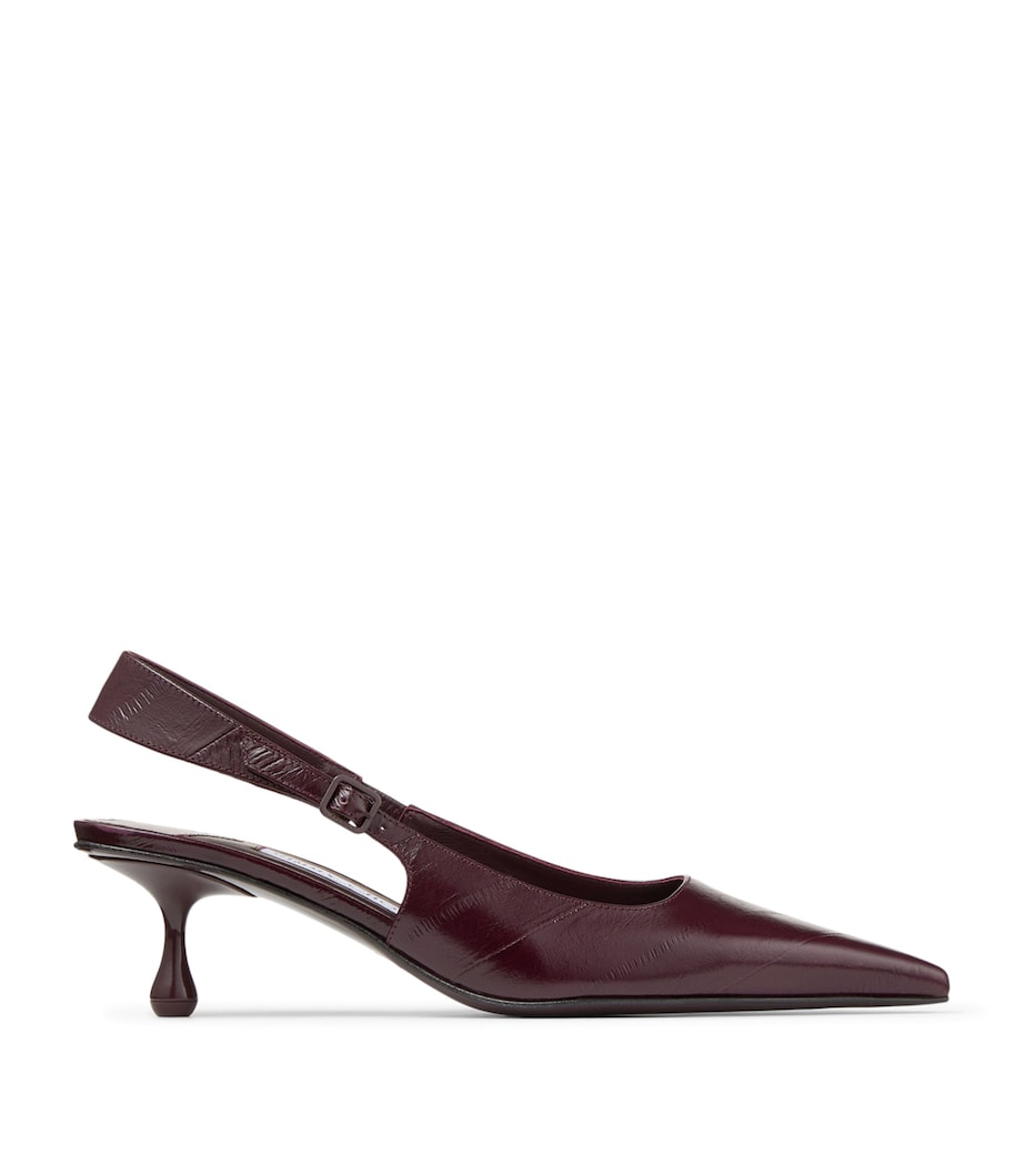 Jimmy Choo Amel 50 Leather Slingback Pumps Deep Merlot Image 1