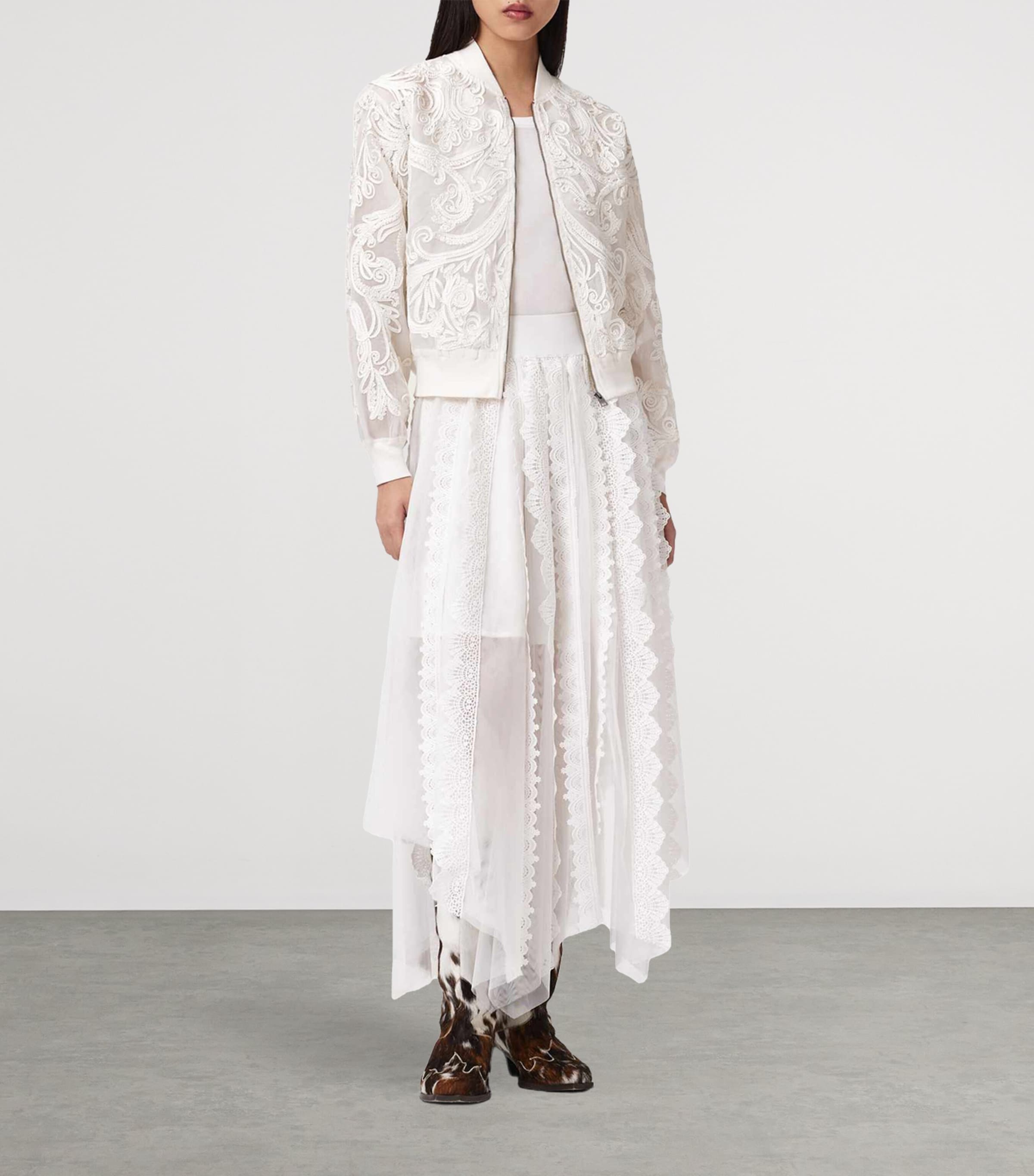 AllSaints Womens Vashtie Maxi Skirt Optic White Image 6