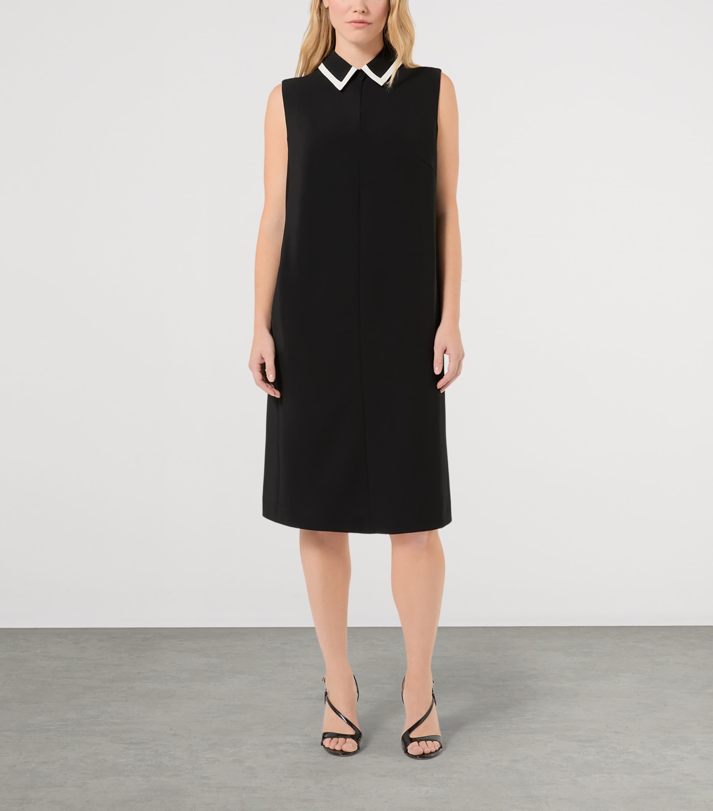 Marina Rinaldi Womens Collared Midi Dress Black Image 3