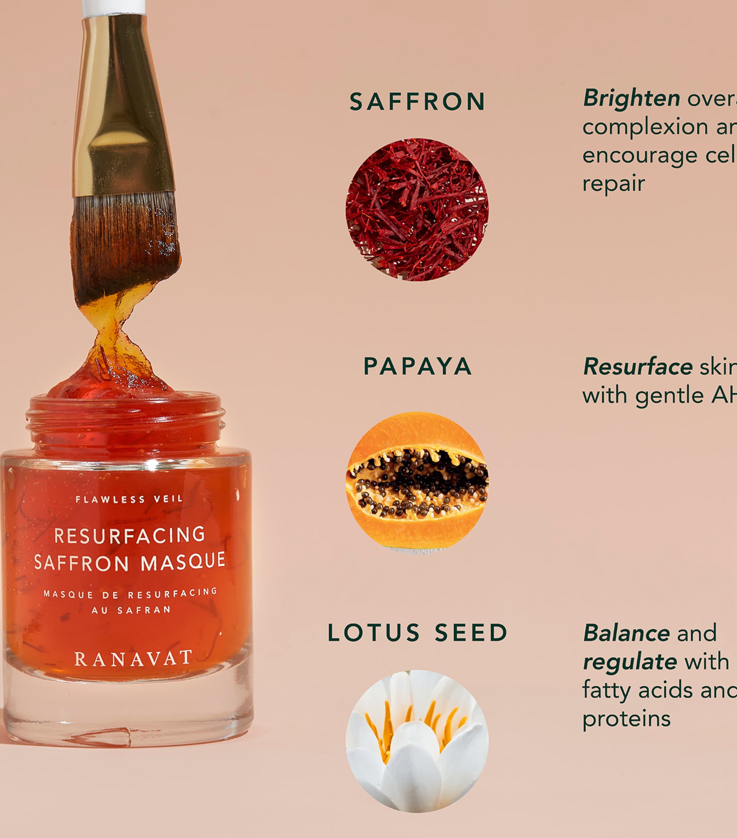 Ranavat Radiant Rani Resurfacing Saffron AHA Masque (50ml) Image 7
