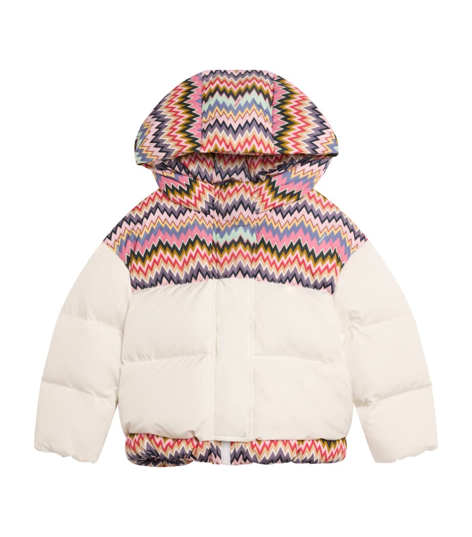Zigzag Puffer Jacket (4-14 Years) 101MCIVORY/COLOURFUL Image 1