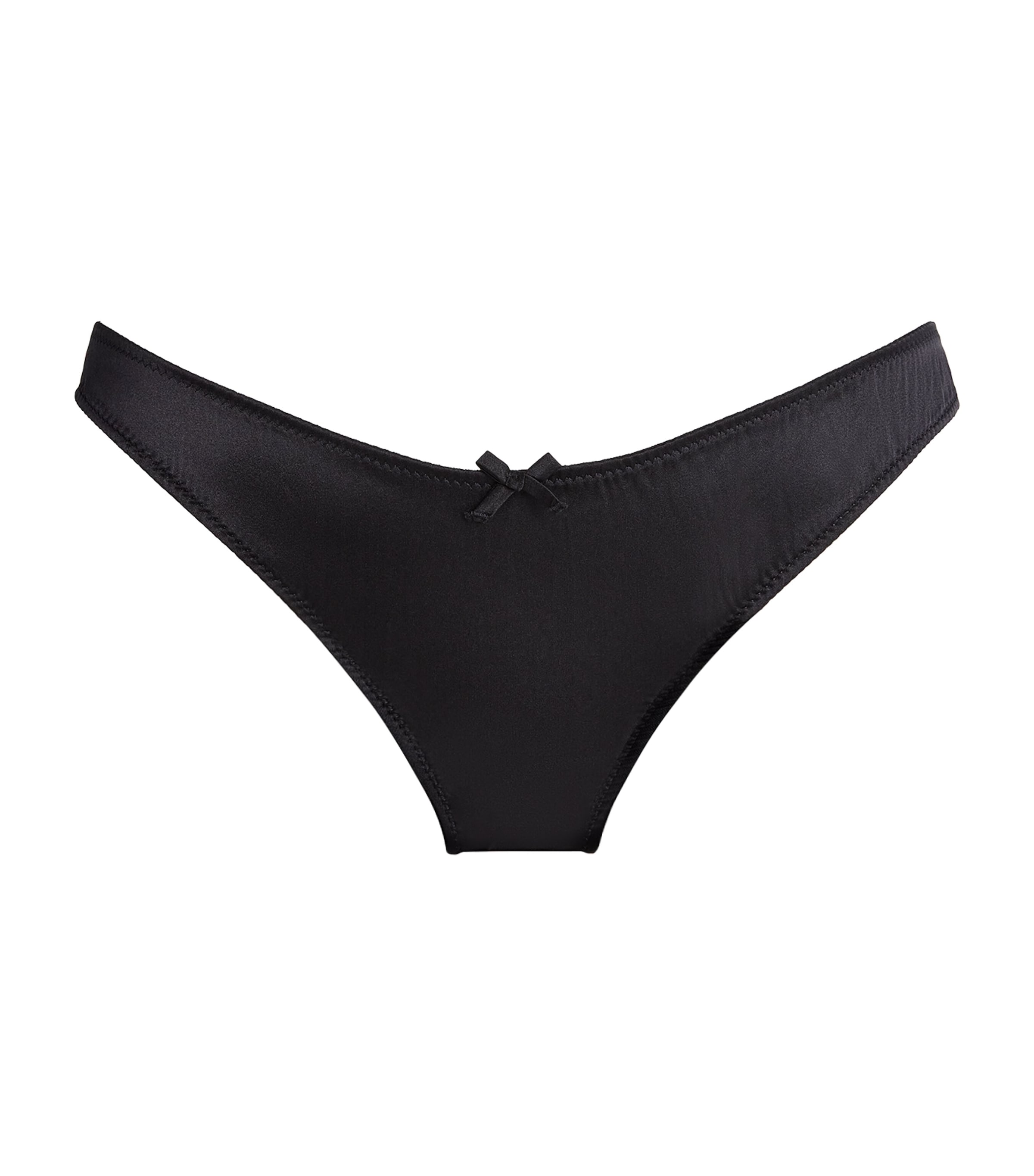 Fleur Du Mal Stretch-silk Luxe Cheeky Briefs In Black