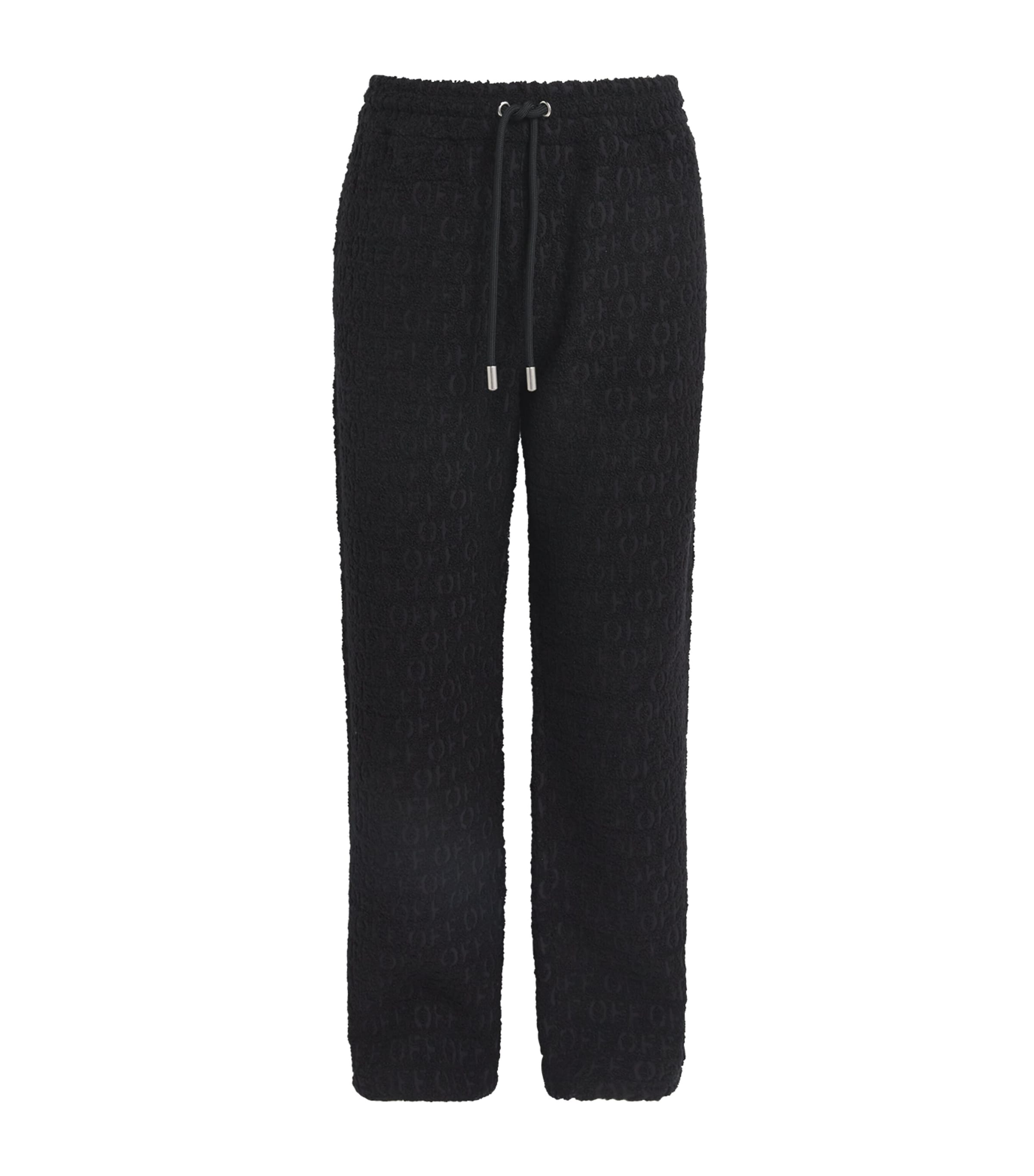 Off-white Bouclé Logo Sweatpants In Black