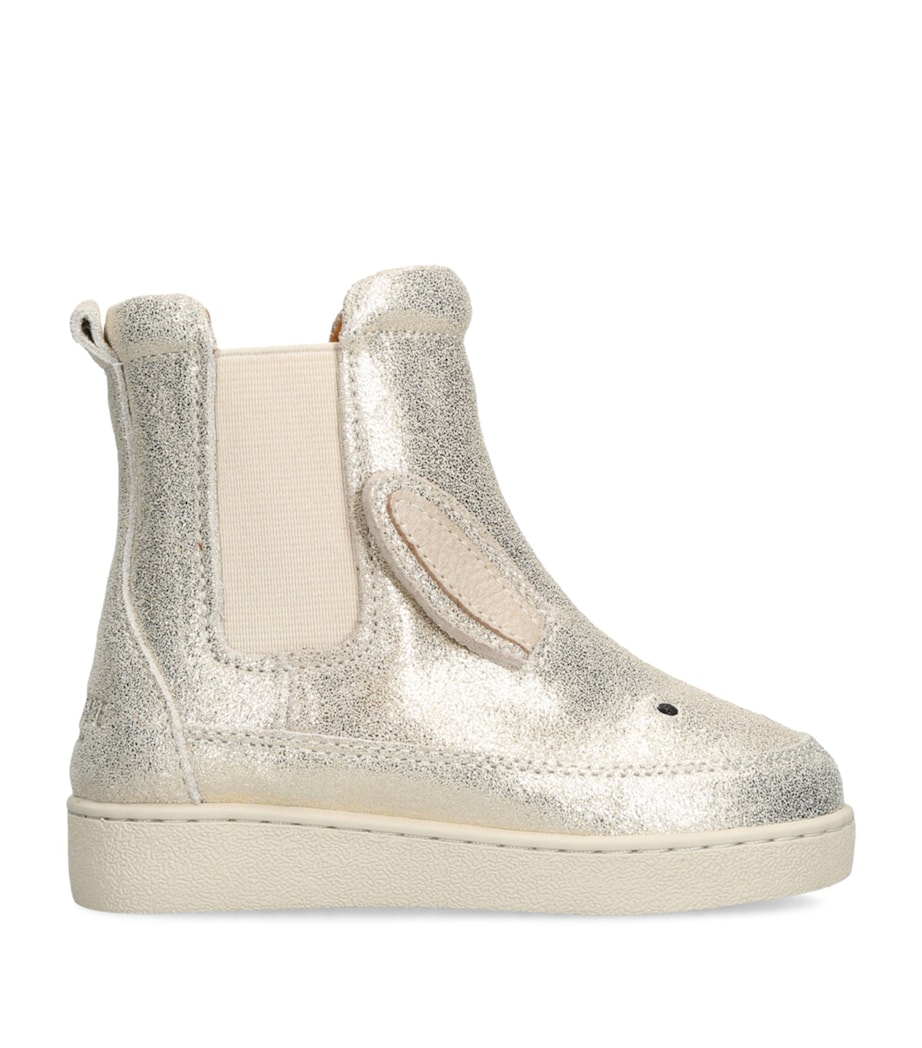 Leather Kheera Bunny Boots SILVER Image 1