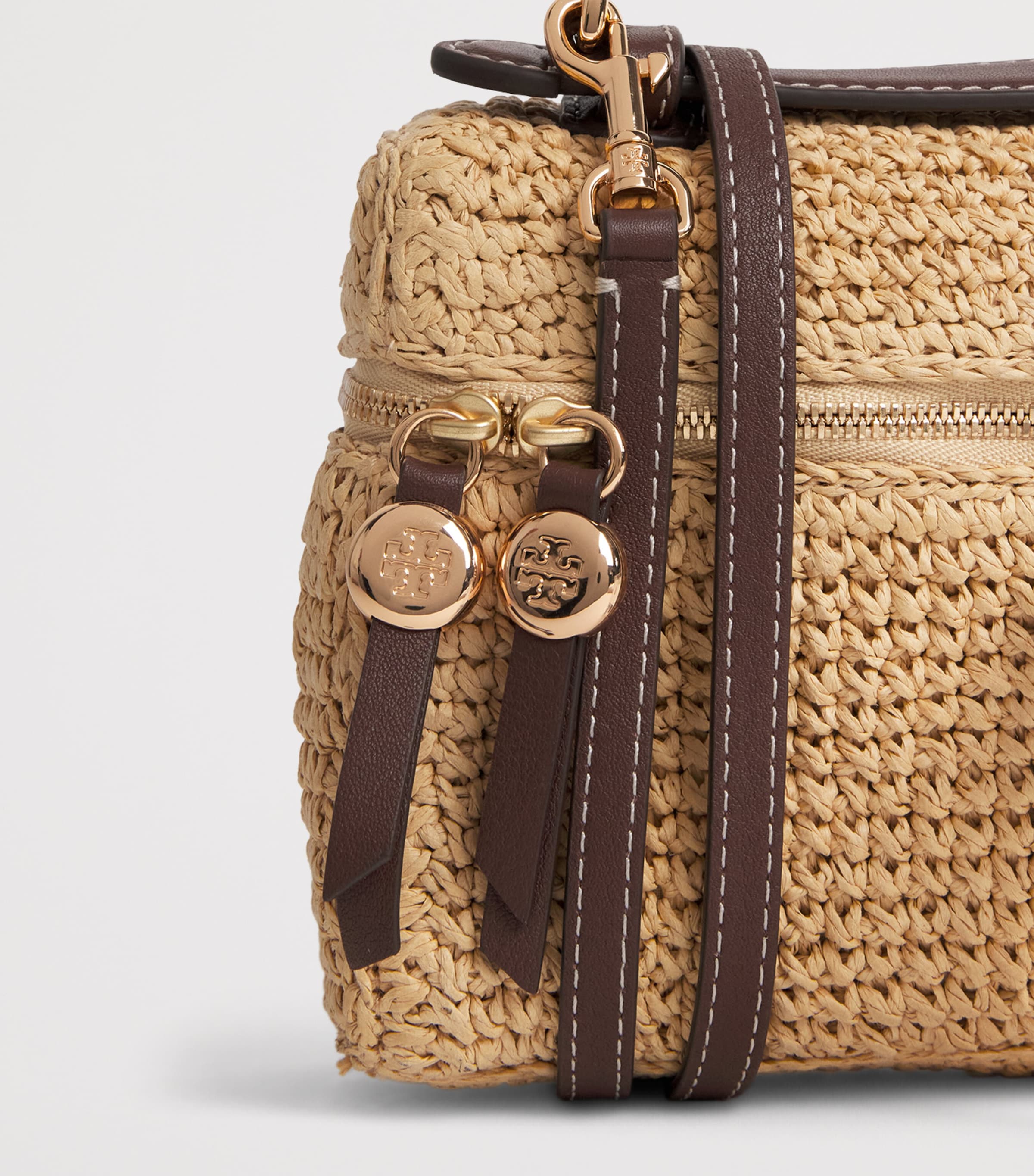 Tory Burch Raffia Romy Slim Top-Handle Bag Natural Image 6