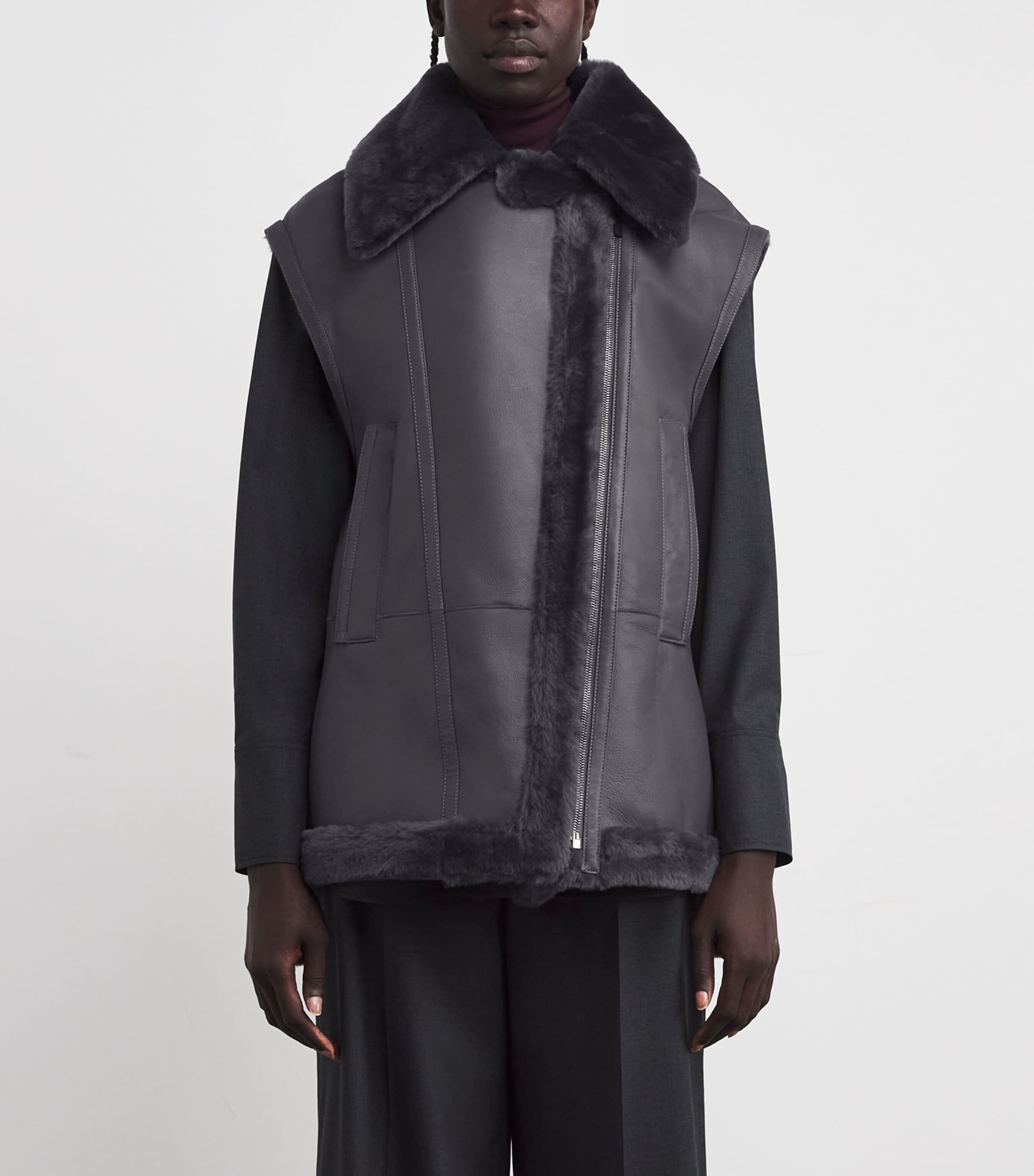Shearling Marc Gilet SMOKE Image 3