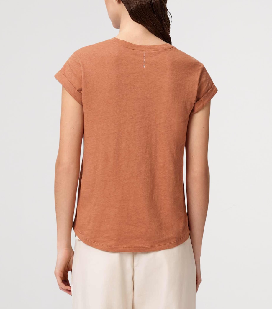 AllSaints Womens Organic Cotton Anna T-Shirt Pecan Brown Image 4