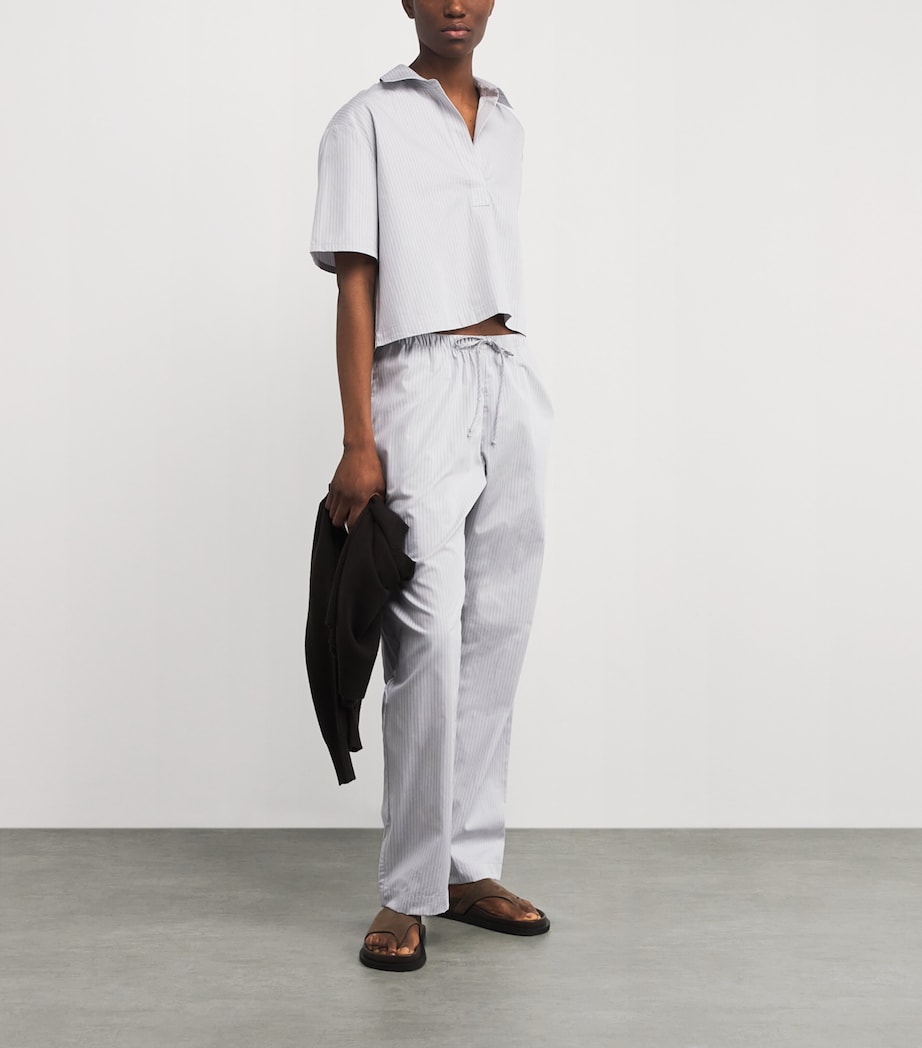 Cotton-Blend Stripe Yoshi Trousers DOVE/FOREST STRIPE Image 2