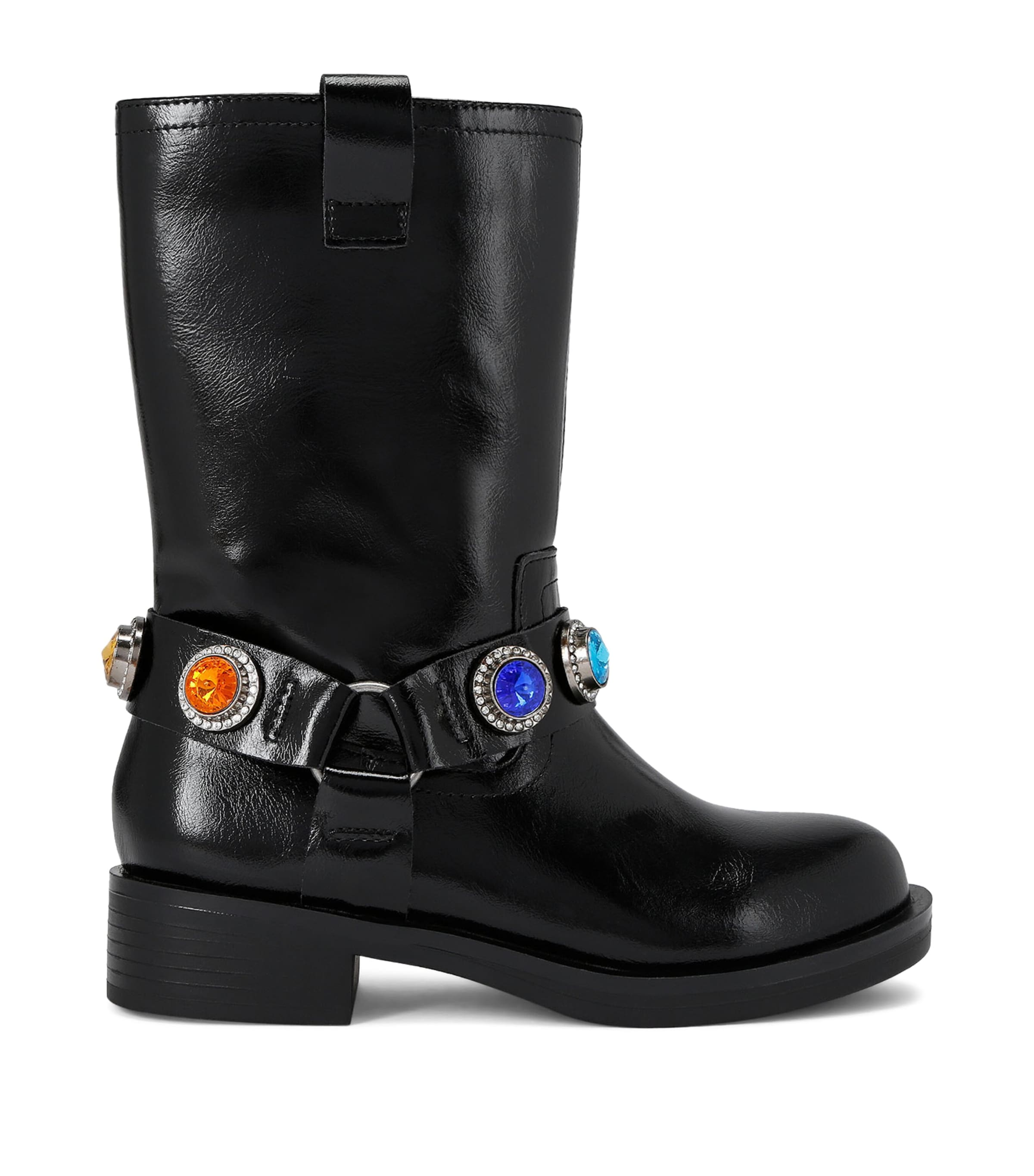 Kurt Geiger Leather Mini Octavia Boots In Black