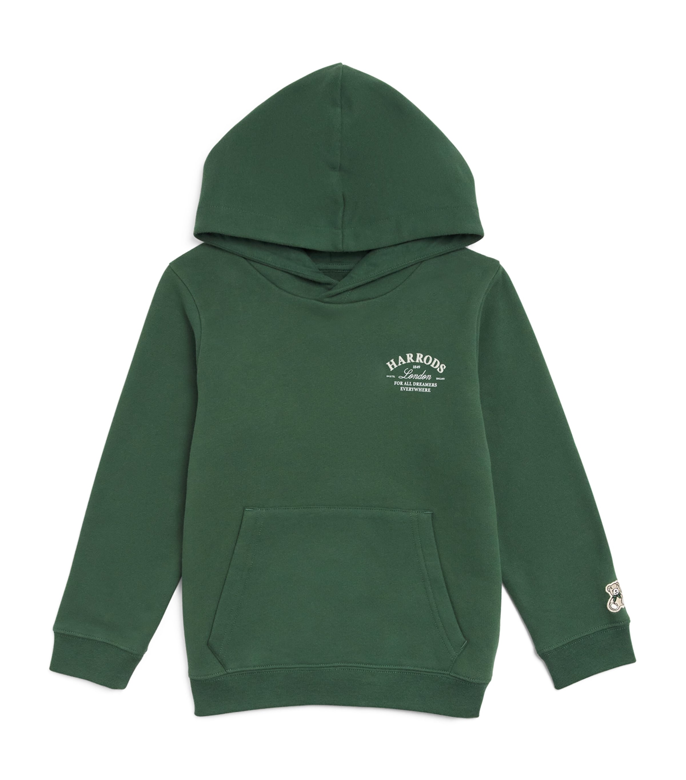 Cotton Logo Hoodie HARRODS GREEN Image 1