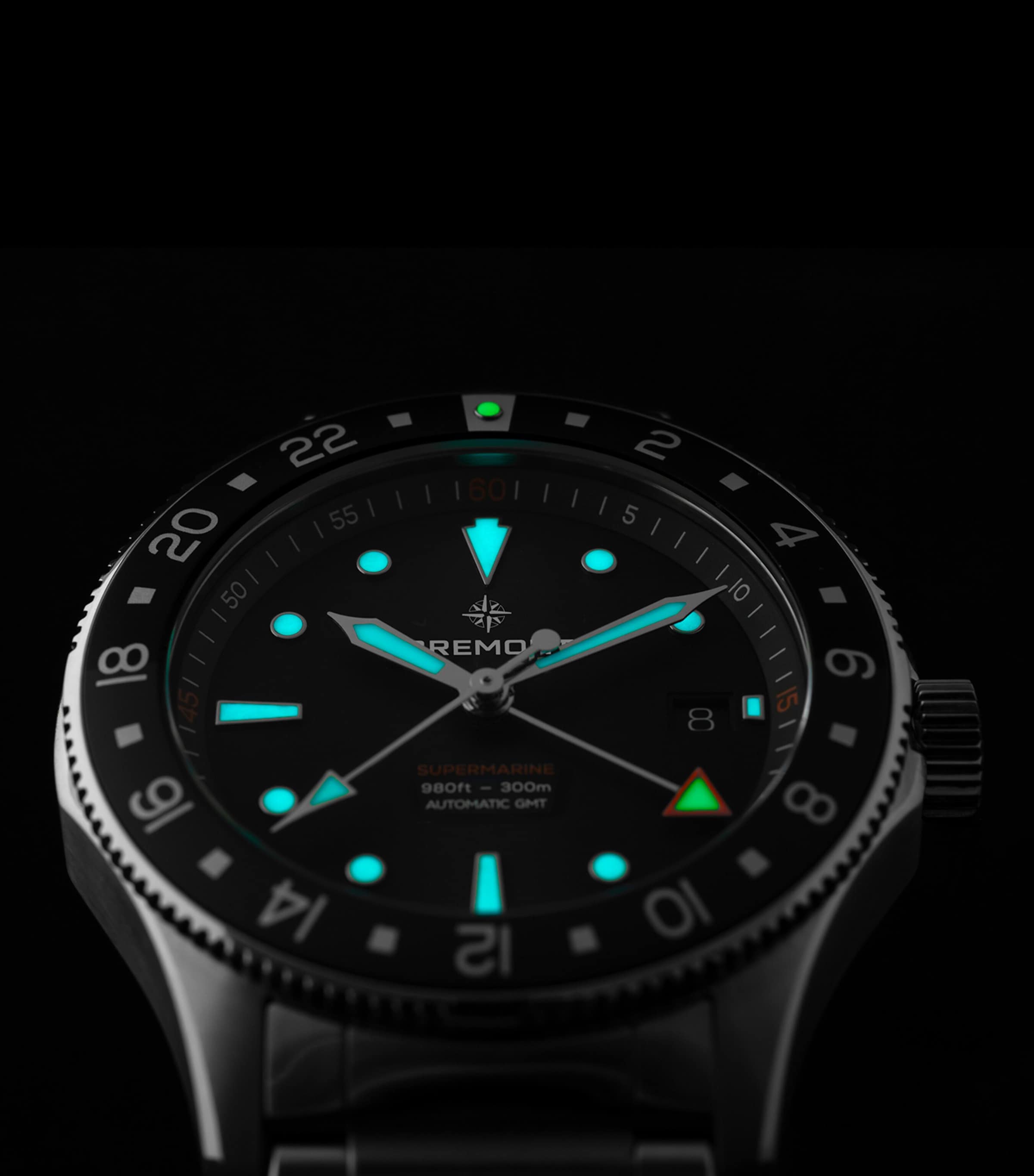 Stainless Steel 300m Supermarine Watch 40mm GREEN Image 4