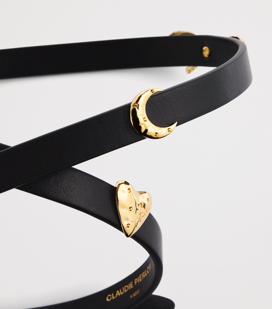 Claudie Pierlot Leather Charm Belt Black Image 5