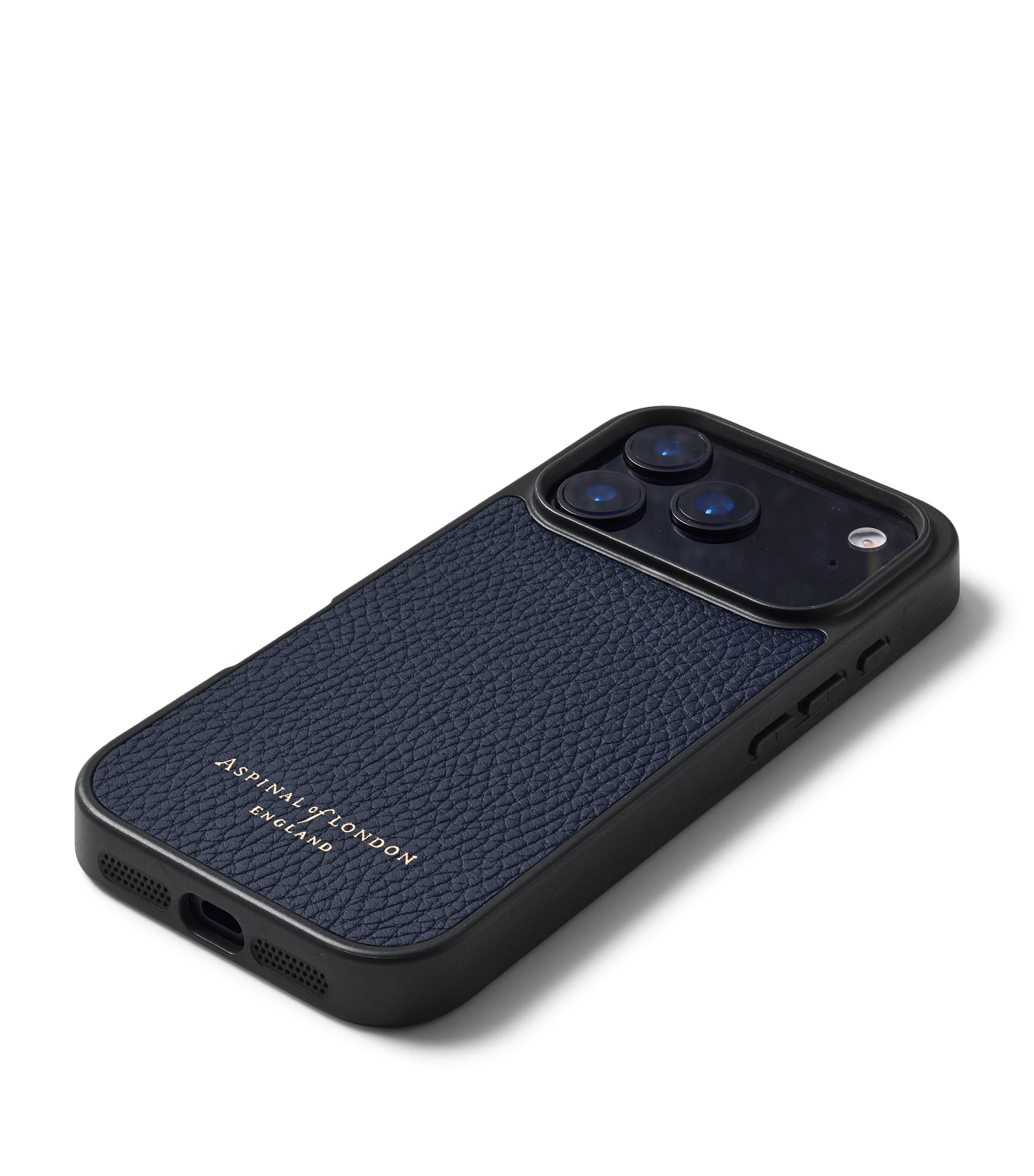 Grained Leather iPhone 17 Pro Case NAVY Image 3