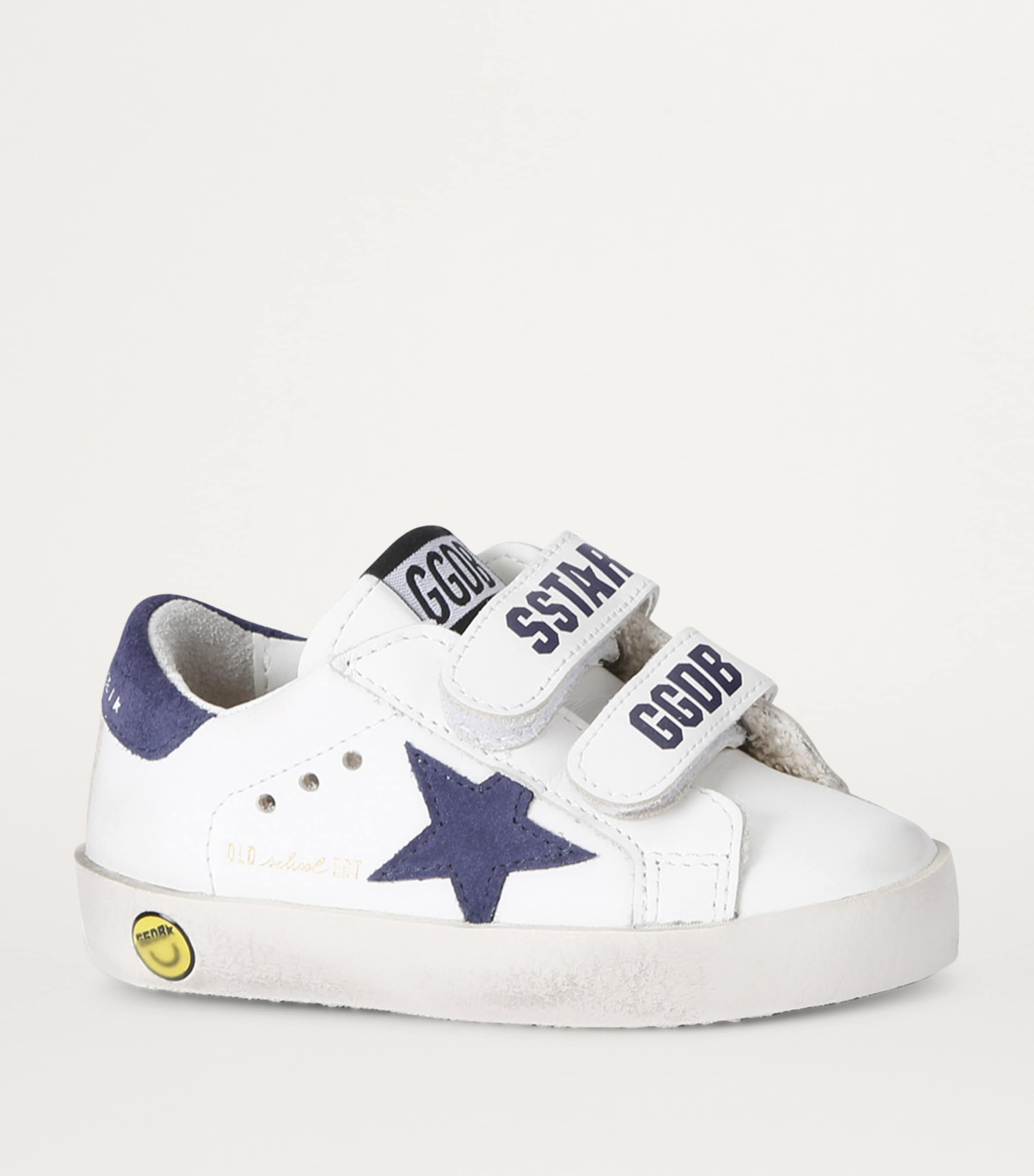 Leather Old School Sneakers WHITE/NAVY Image 3